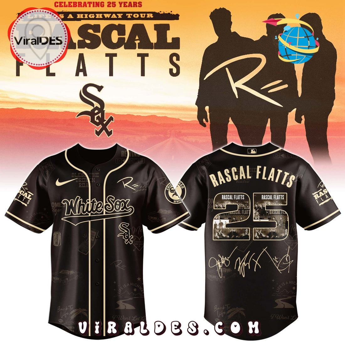 Chicago White Sox MLB x Rascal Flatts Life Is a Highway Tour Jersey