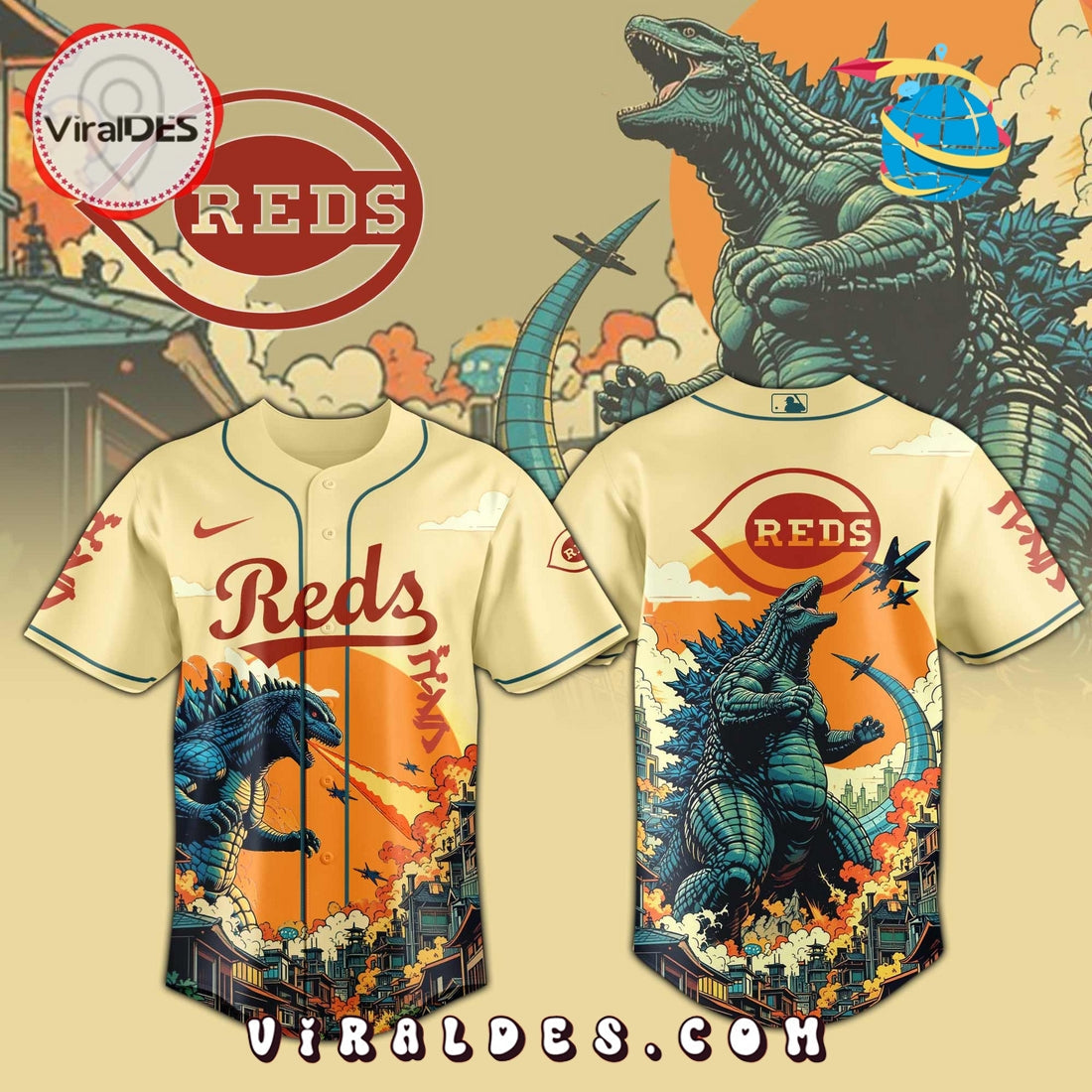 Cincinnati Reds Godzilla Limited Edition Jersey