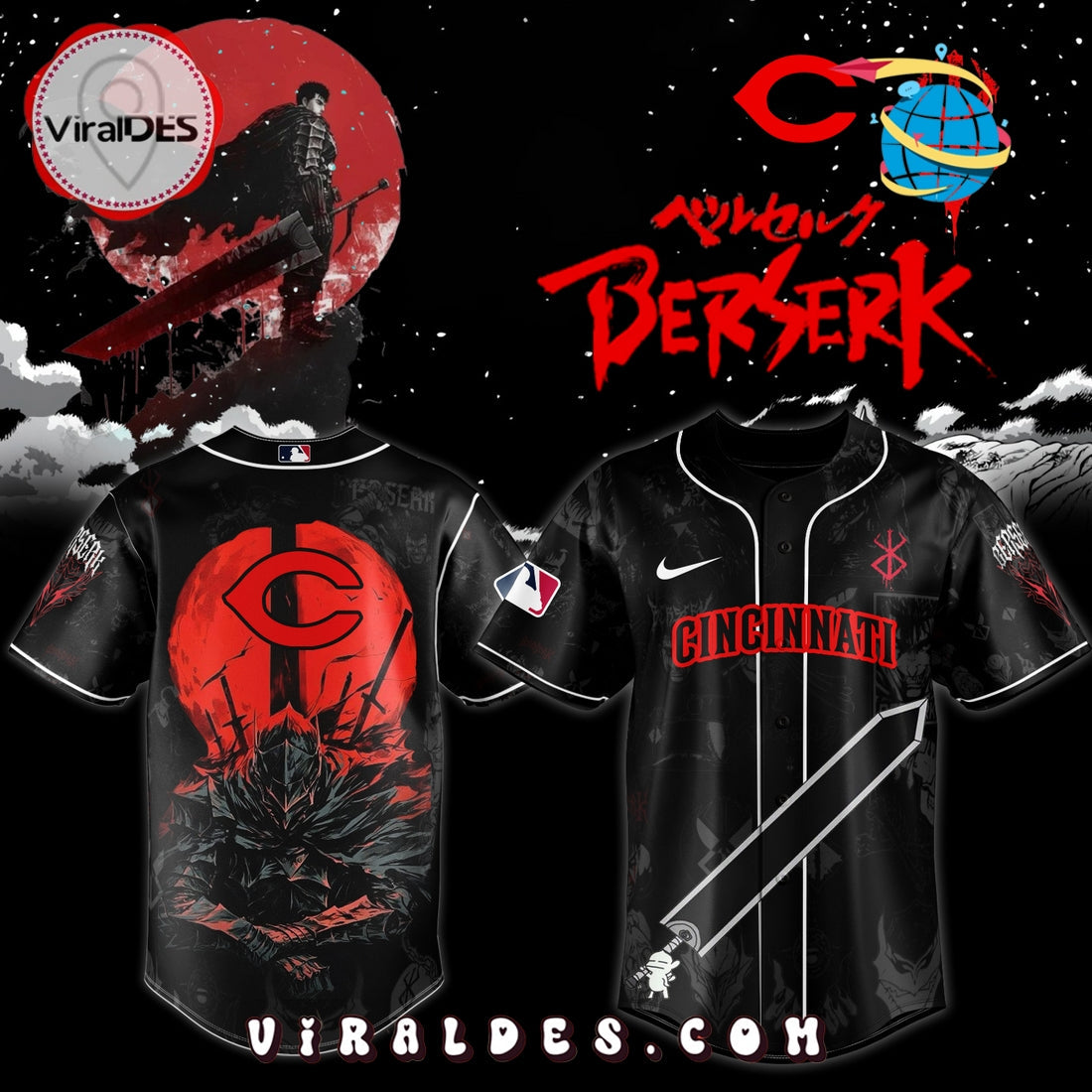 Cincinnati Reds x Berserk Limited Edition Baseball Jersey