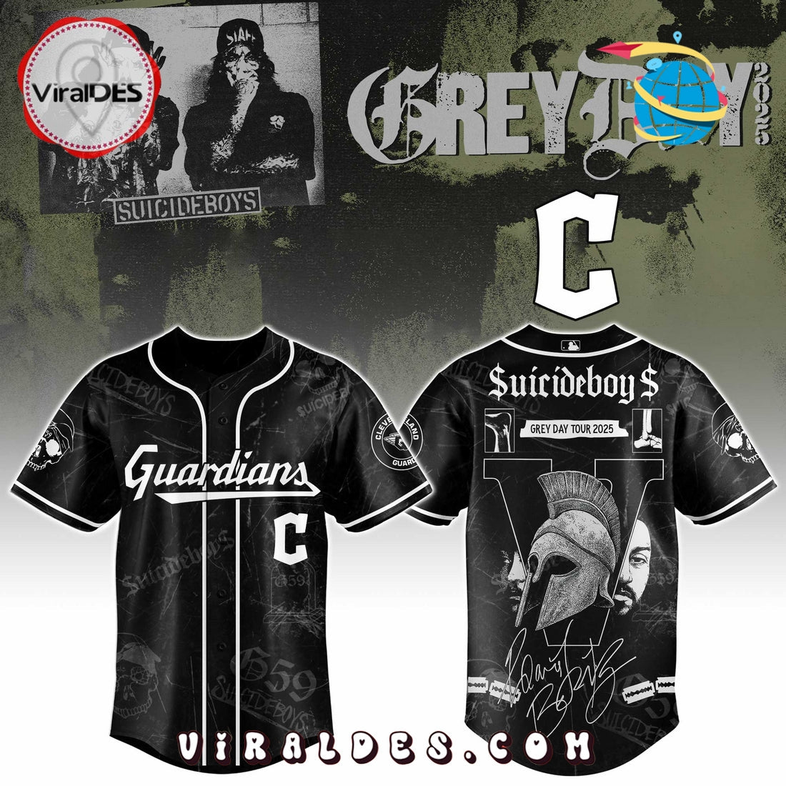 Cleveland Guardians MLB x Suicideboys G59 Baseball Jersey