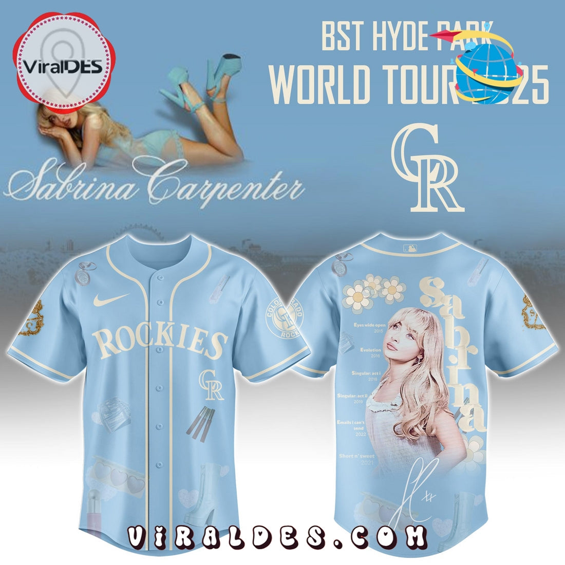 Colorado Rockies MLB x Sabrina Carpenter Baseball Jersey