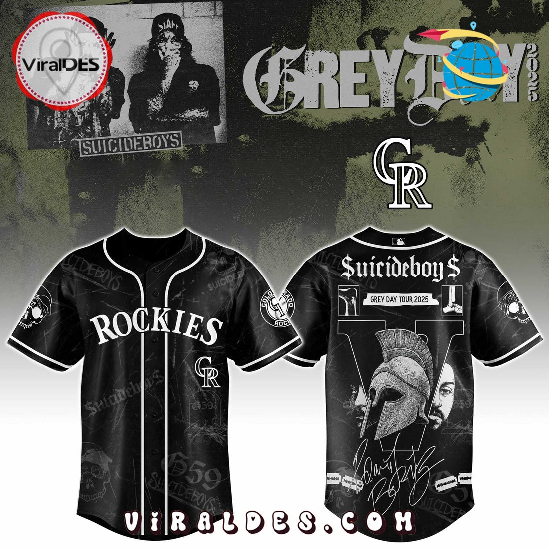 Colorado Rockies MLB x Suicideboys G59 Baseball Jersey