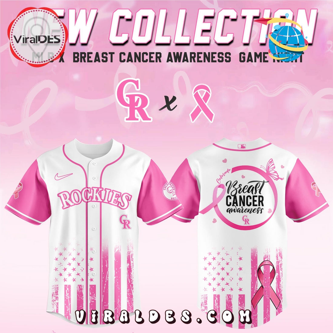 Colorado Rockies x Breast Cancer Awareness Game Night Baseball Jersey