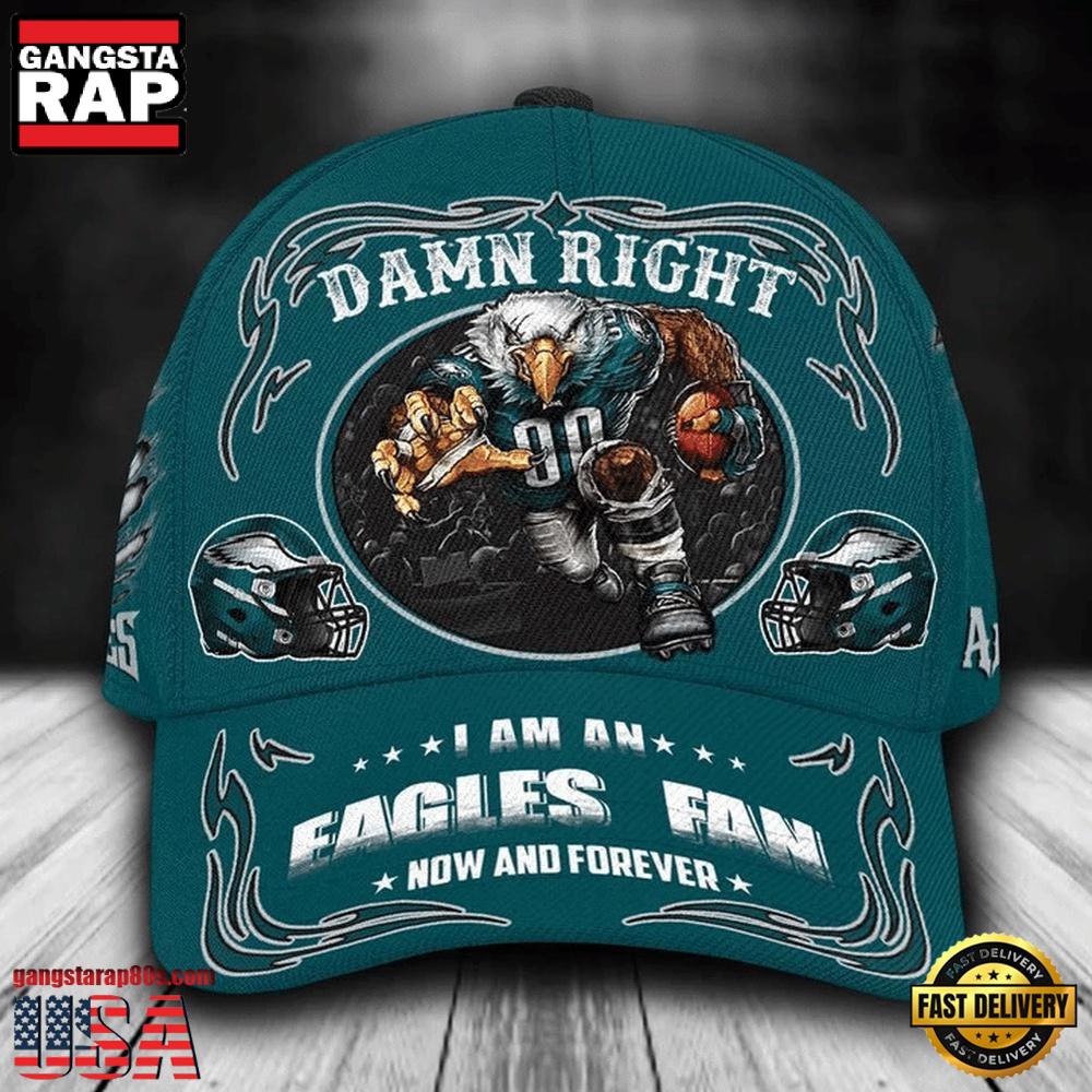 NFL Custom Name Philadelphia Eagles Mascot Damn Right Football Team Baseball Cap