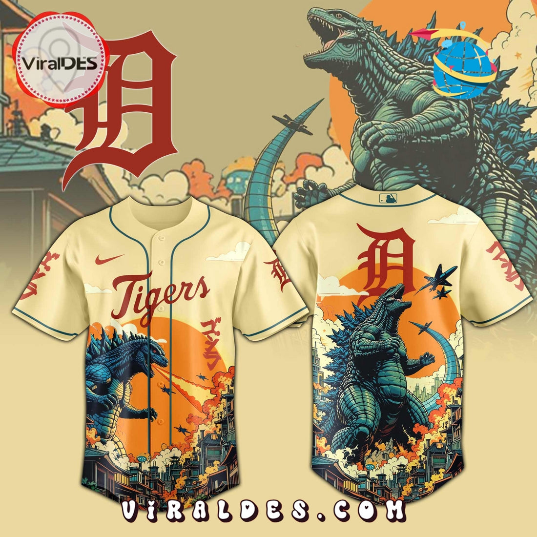 Detroit Tigers Godzilla Limited Edition Jersey