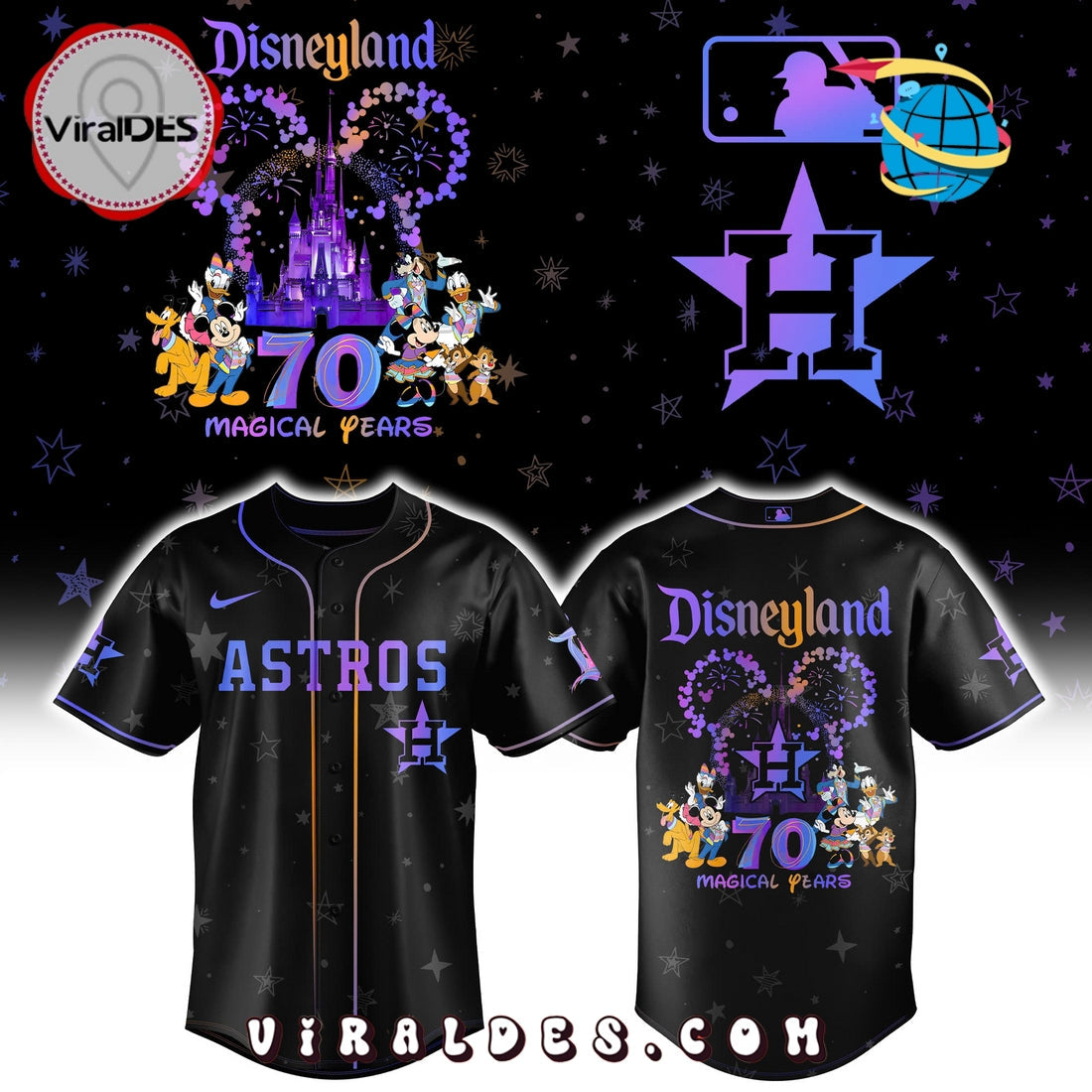 Disneyland 70th x Houston Astros Baseball Jersey