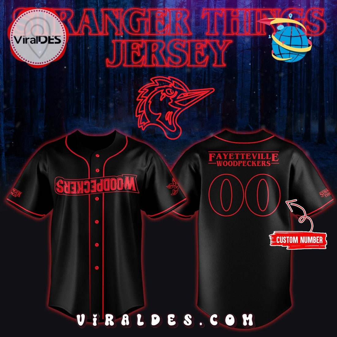 Fayetteville Woodpeckers Stranger things Jersey