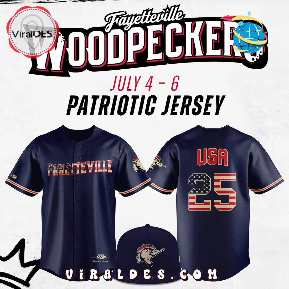 Fayetteville Woodpeckers x Patriotic Night Jersey