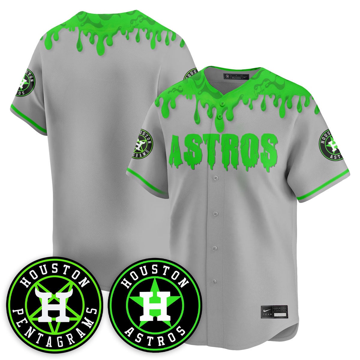 Custom Houston Astros "Slime Night Special" Jersey - Stitched