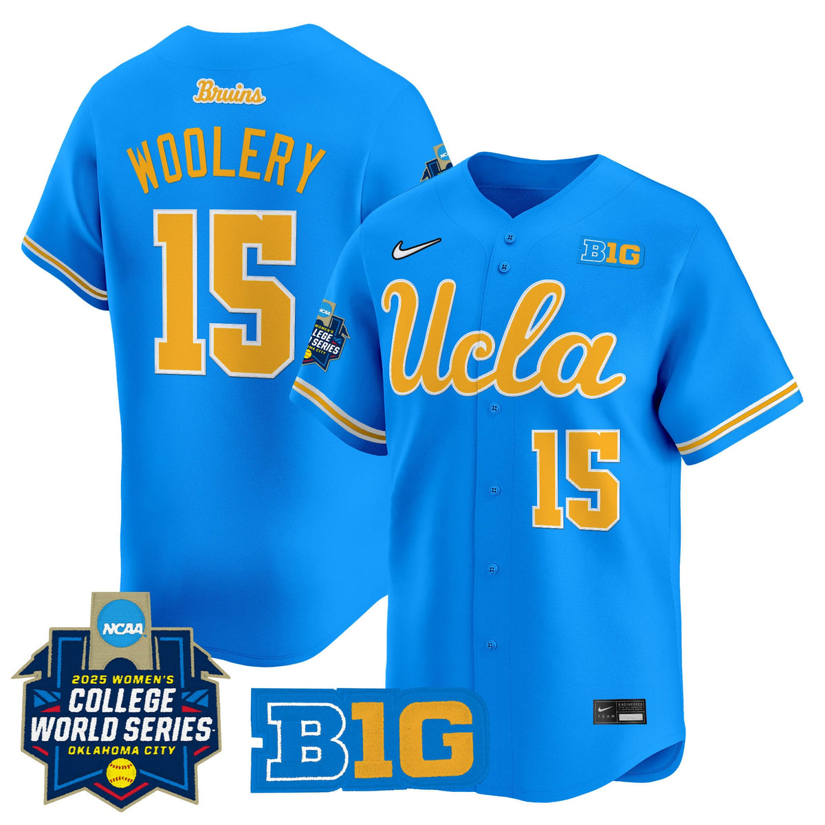 Men's size - UCLA Bruins Softball 2025 World Series (WCWS) Vapor Premier Limited Jersey - All Stitched