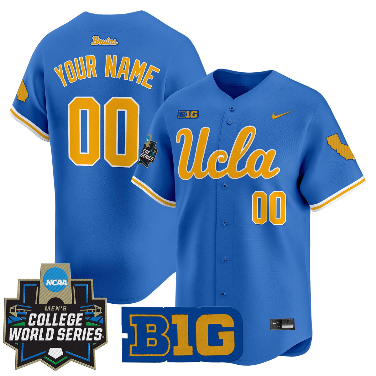 UCLA Bruins 2025 World Series Vapor Premier Limited Custom Jersey - All Stitched