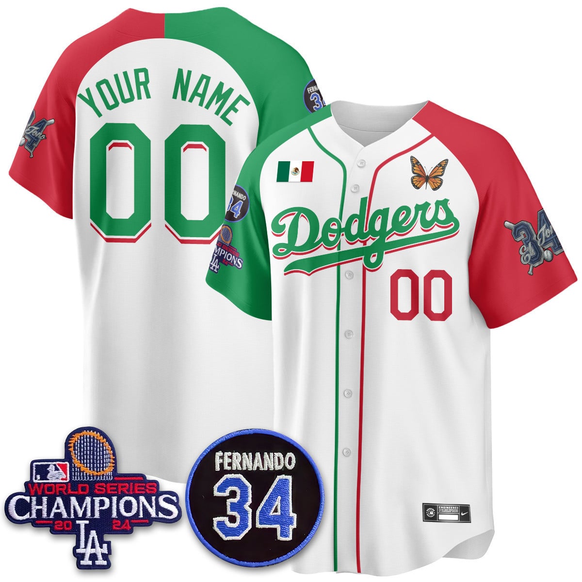 Men's Los Angeles Dodgers Mexican "For 34" Jersey - All Stitched