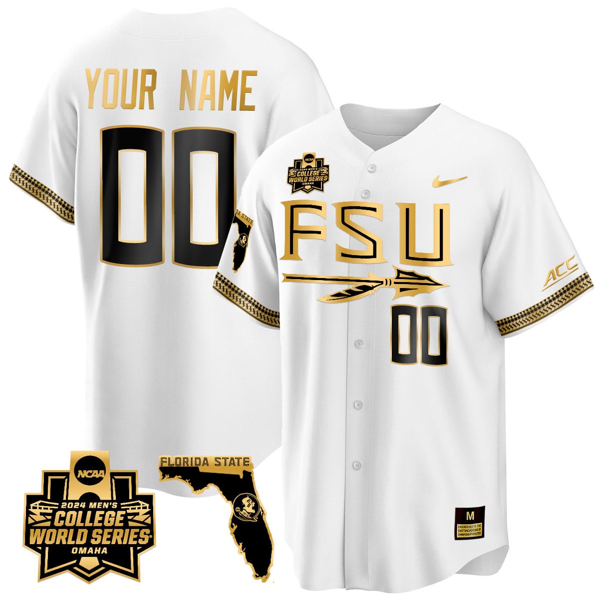 Custom Florida State Seminoles 2024 College World Series Vapor Premier Limited Jersey V2 - All Stitched