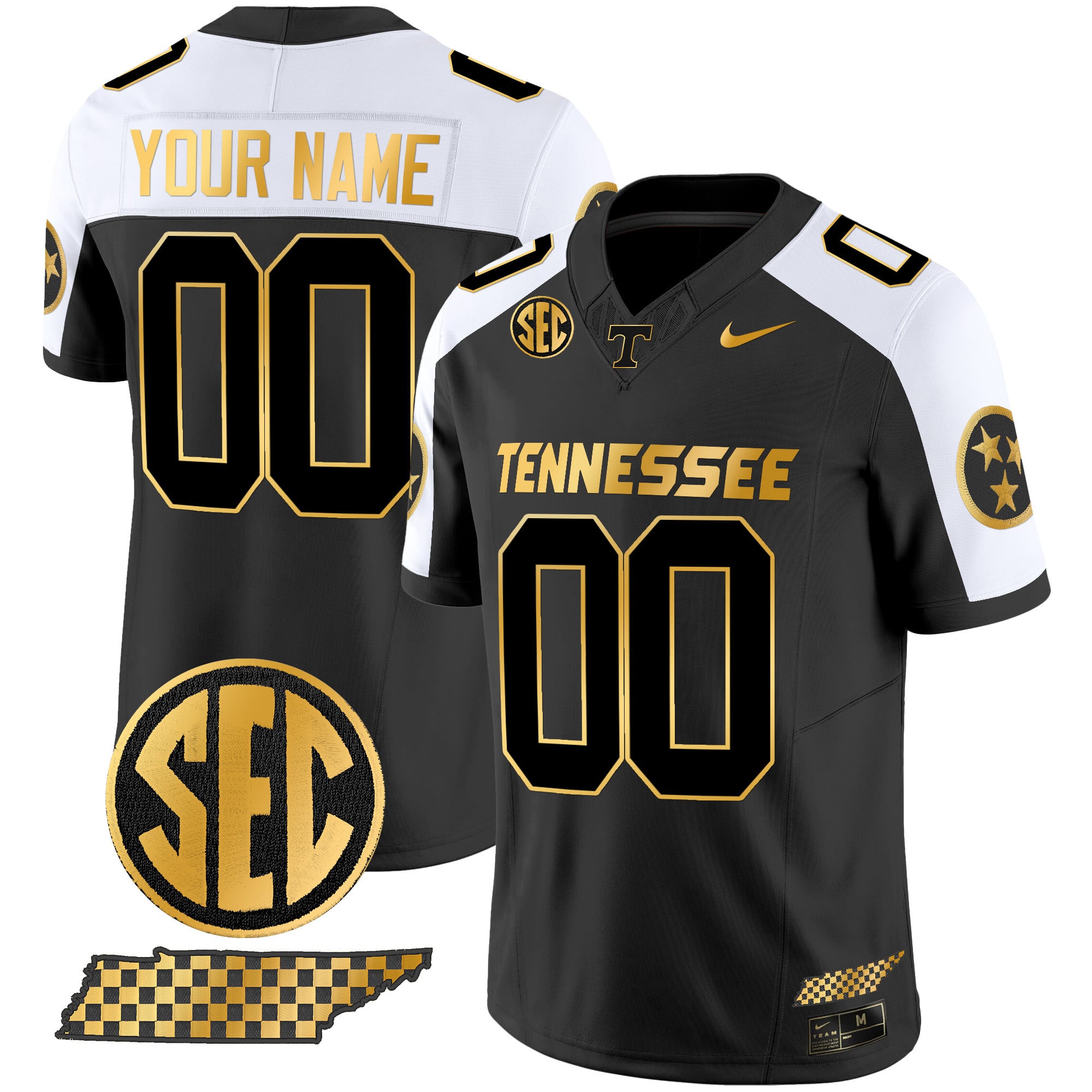 Tennessee Volunteers 2024 Gold Vapor Premier Limited Custom Jersey - All Stitched