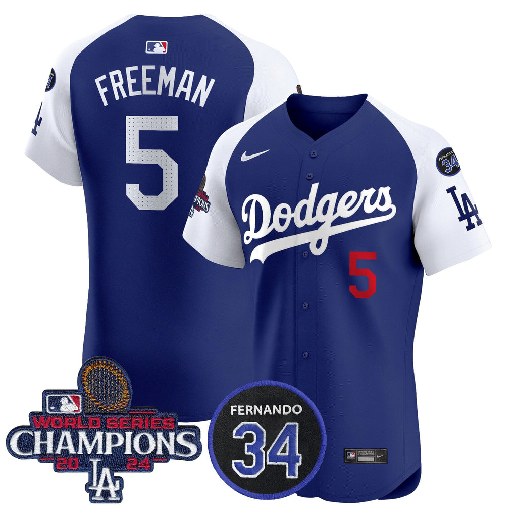 Men's Dodgers 2024 World Series Champions Patch Vapor Premier Elite Jersey V2 - All Stitched