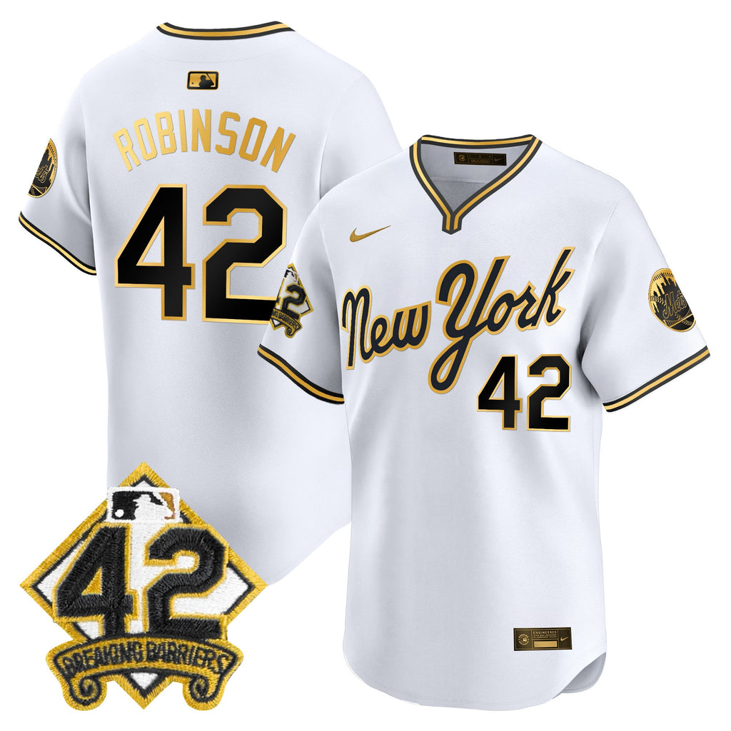 Men's New York Mets 2025 Jackie Robinson Patch Road Alternate Jersey  All Stitched