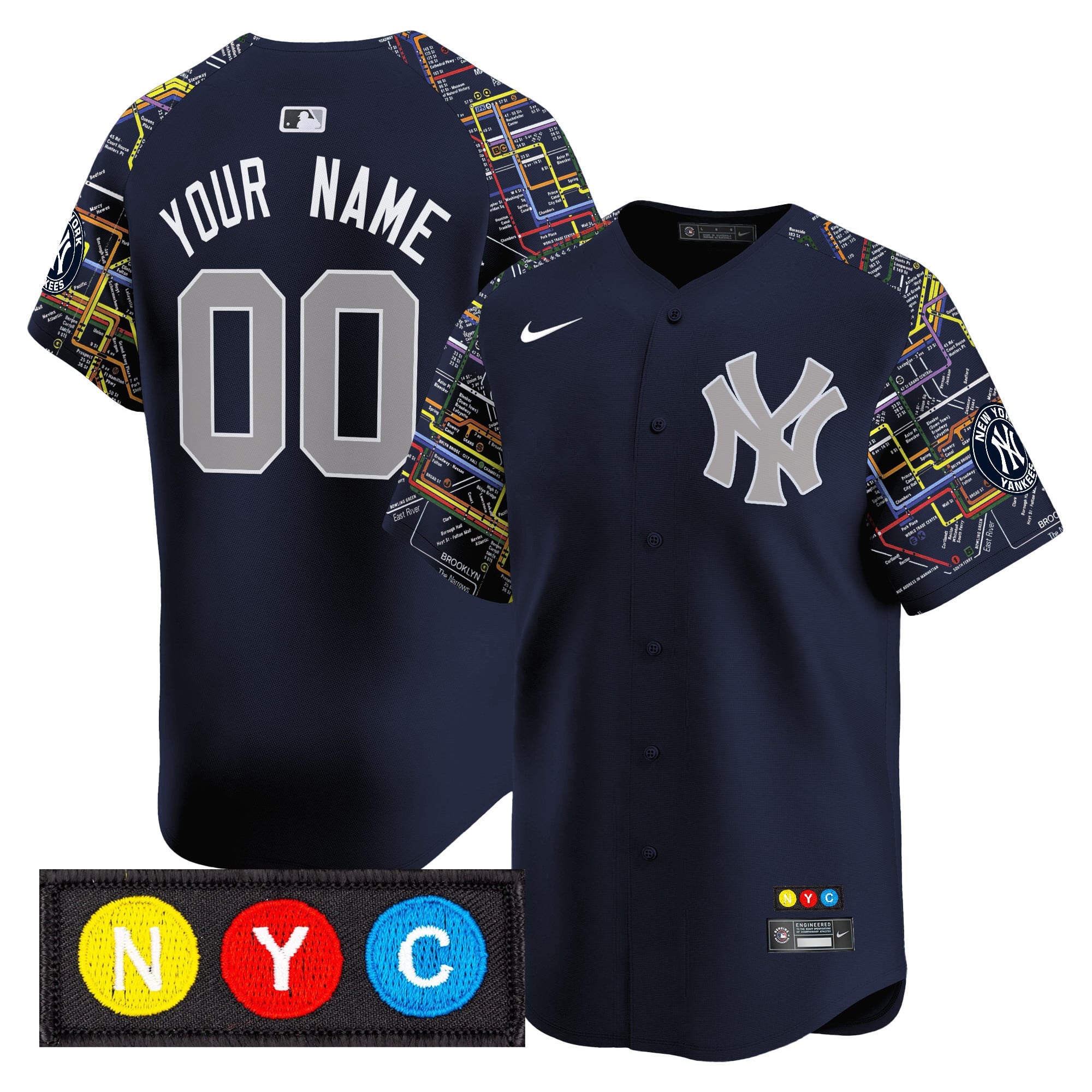 New York Yankees Subway Style Vapor Premier Limited Custom Jersey - Stitched