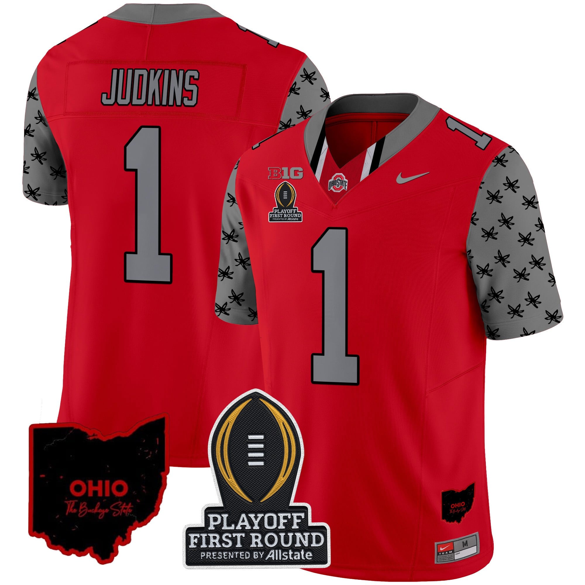 Men's Ohio State Buckeyes 2024 Playoff First Round Patch Vapor Limited Jersey - All Stitched