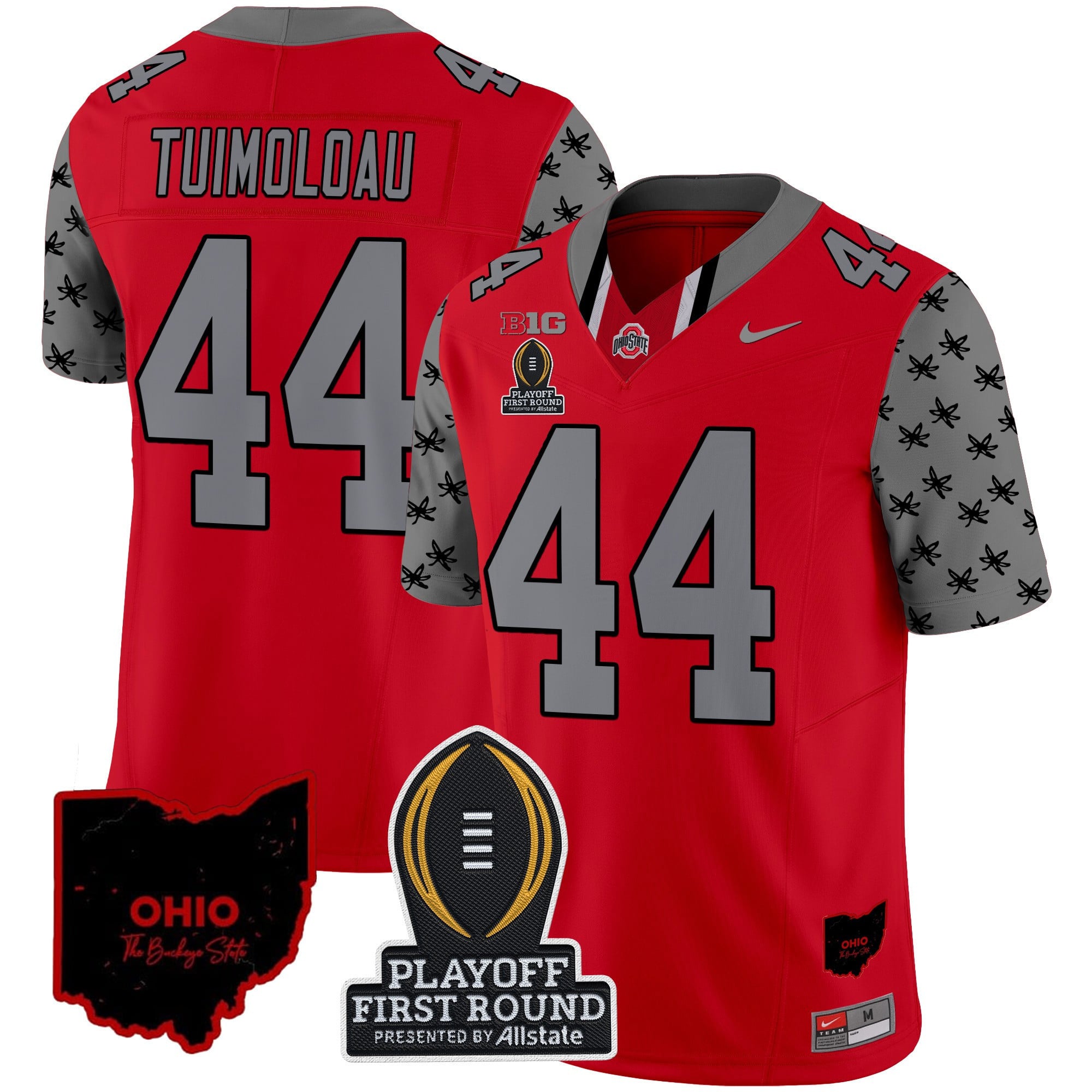 Men's Ohio State Buckeyes 2024 Playoff First Round Patch Vapor Limited Jersey - All Stitched