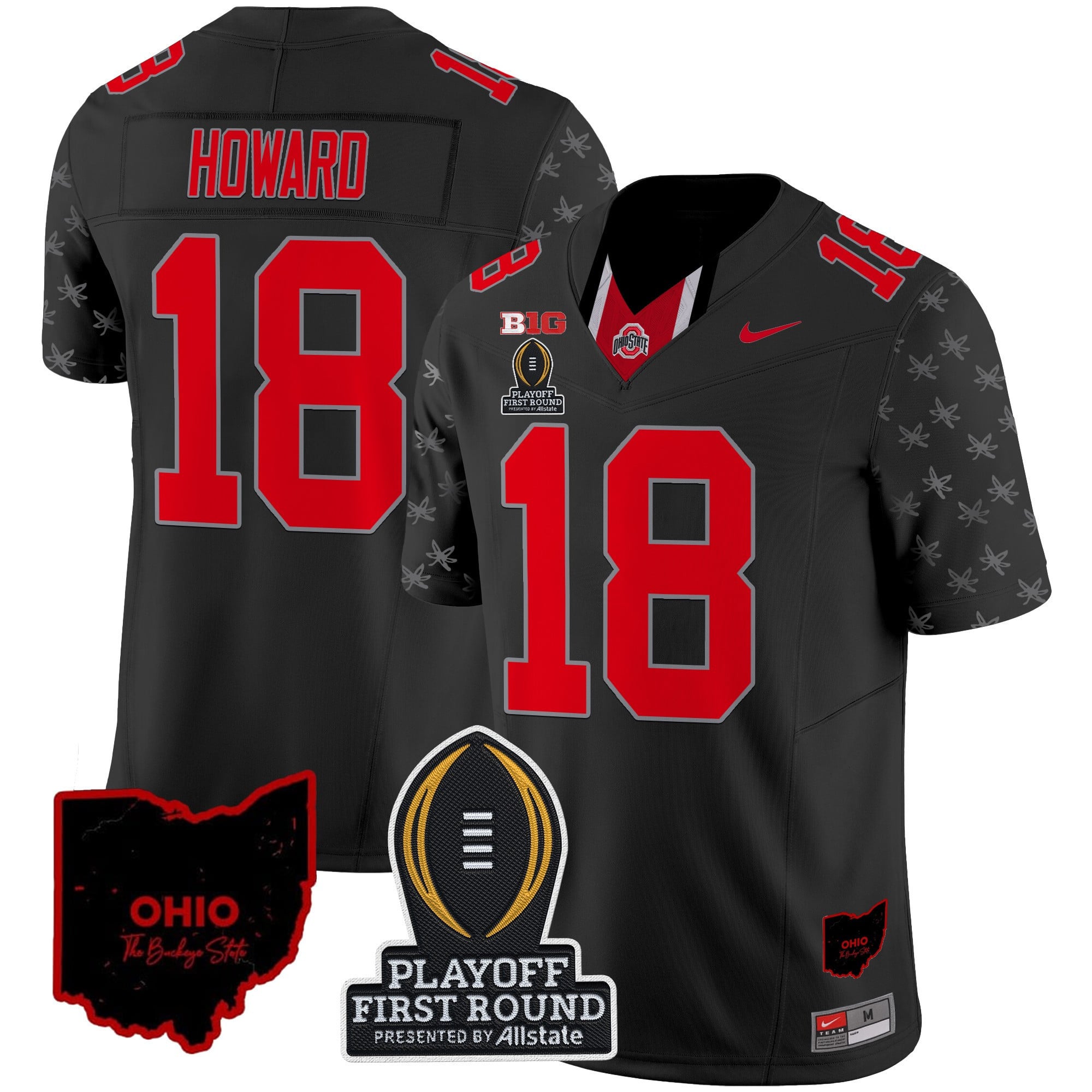 Men's Ohio State Buckeyes 2024 Playoff First Round Patch Vapor Limited Jersey - All Stitched