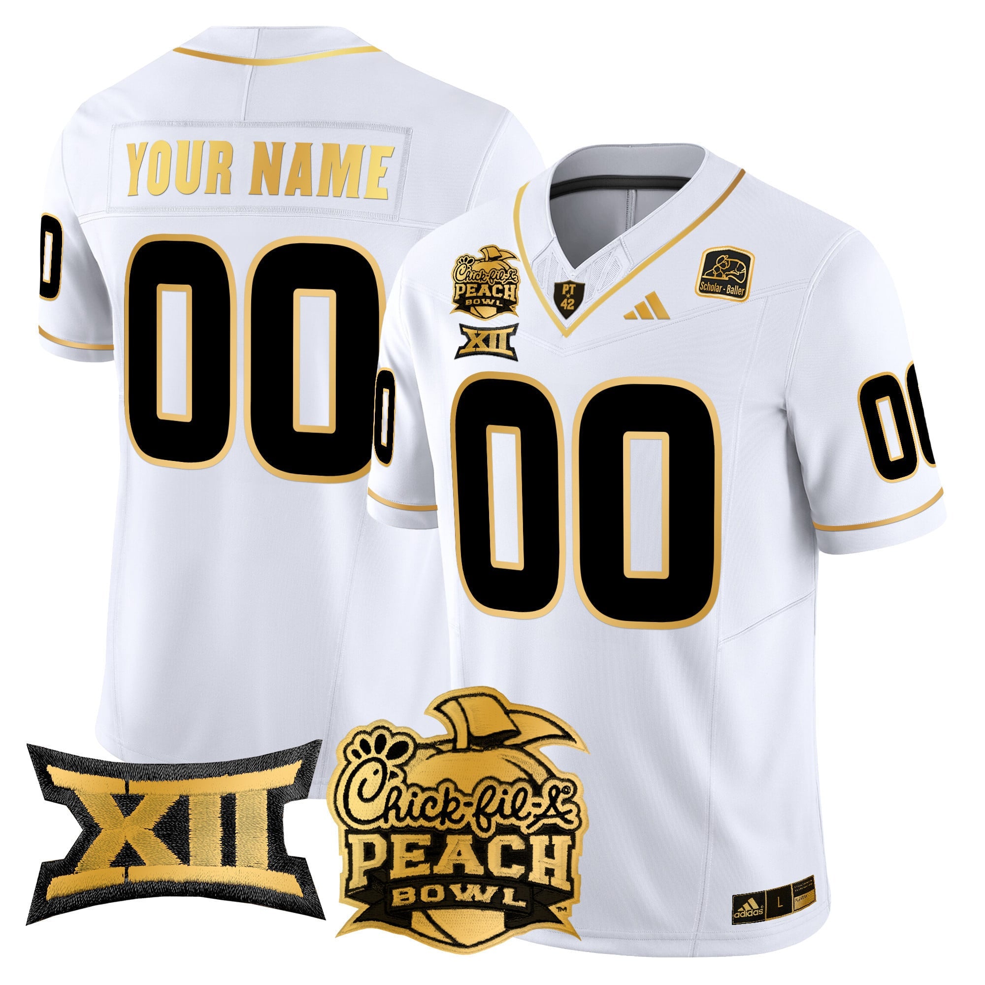 Arizona State Sun Devils 2025 Peach Bowl Gold Vapor Limited Custom Jersey - All Stitched
