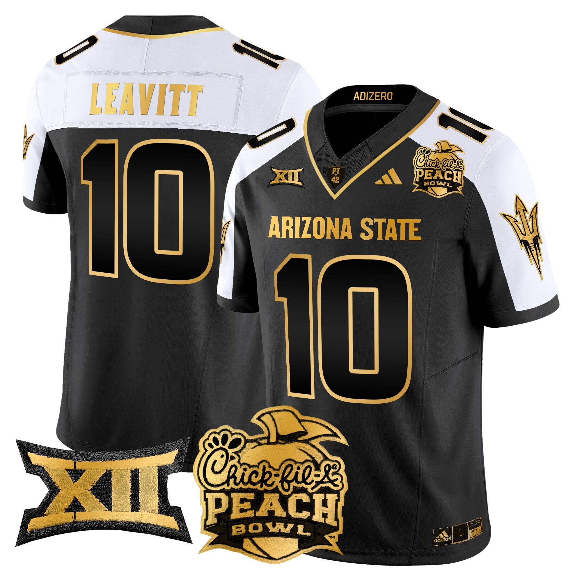 Men's Arizona State Sun Devils 2025 Peach Bowl Gold Vapor Limited Jersey V2 - All Stitched