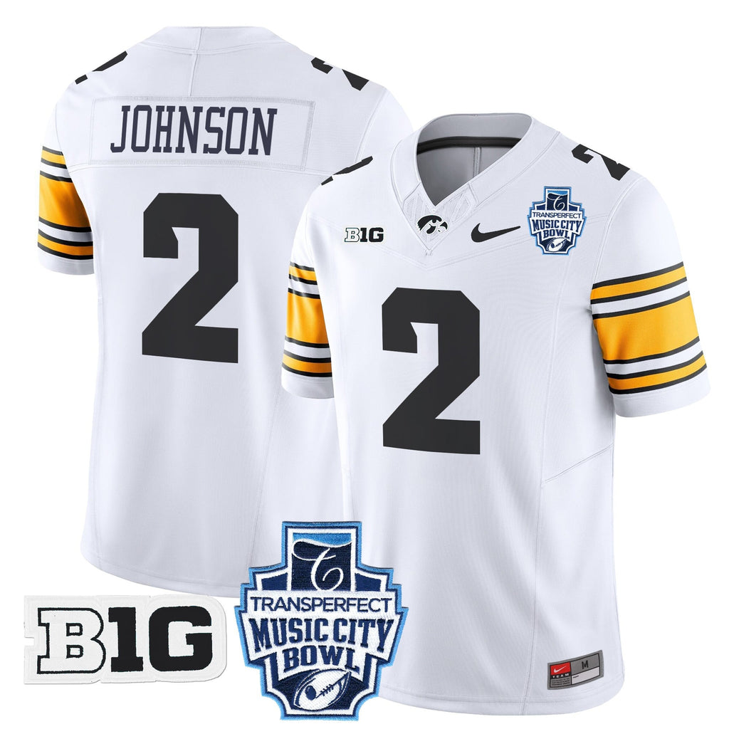 Men's Iowa Hawkeyes 2024 Music City Bowl Vapor Limited Jersey - All Stitched