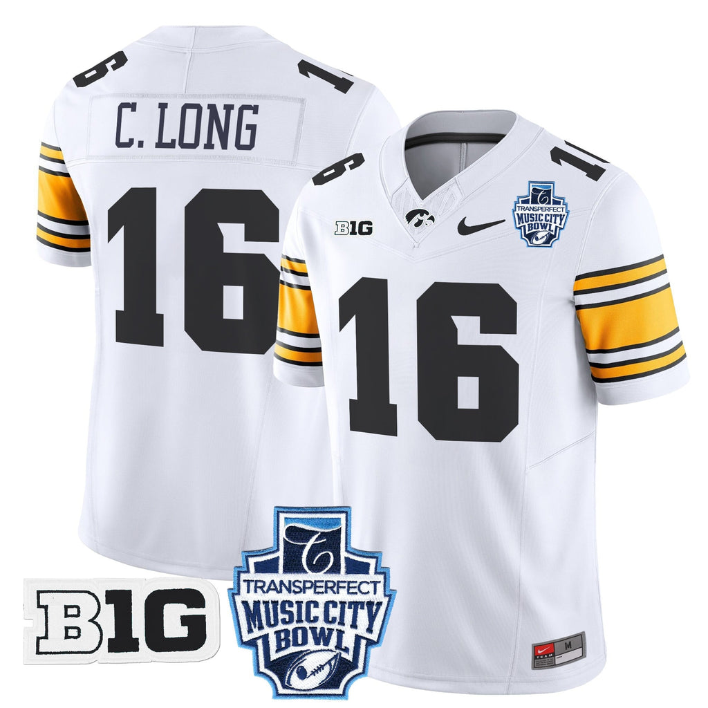 Men's Iowa Hawkeyes 2024 Music City Bowl Vapor Limited Jersey - All Stitched