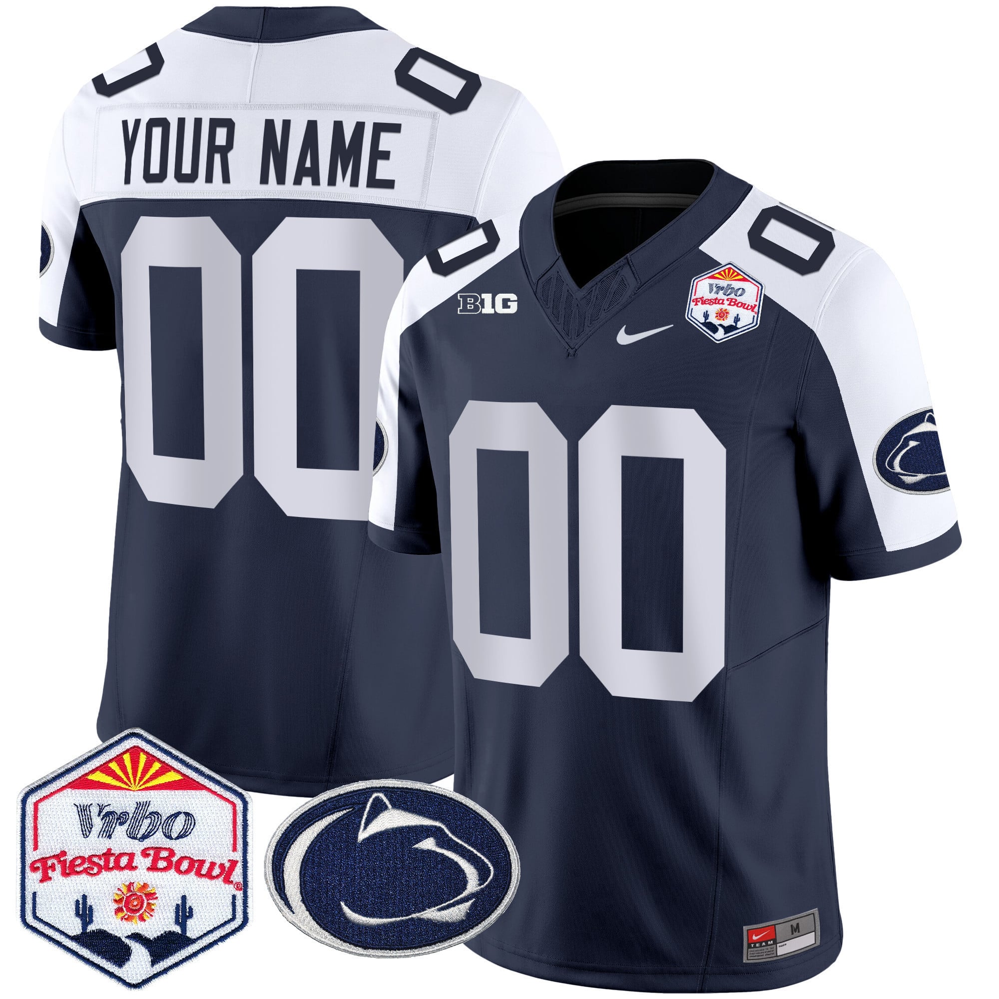 Penn State Nittany Lions 2024 The Fiesta Bowl Patch Vapor Limited Custom Jersey - All Stitched