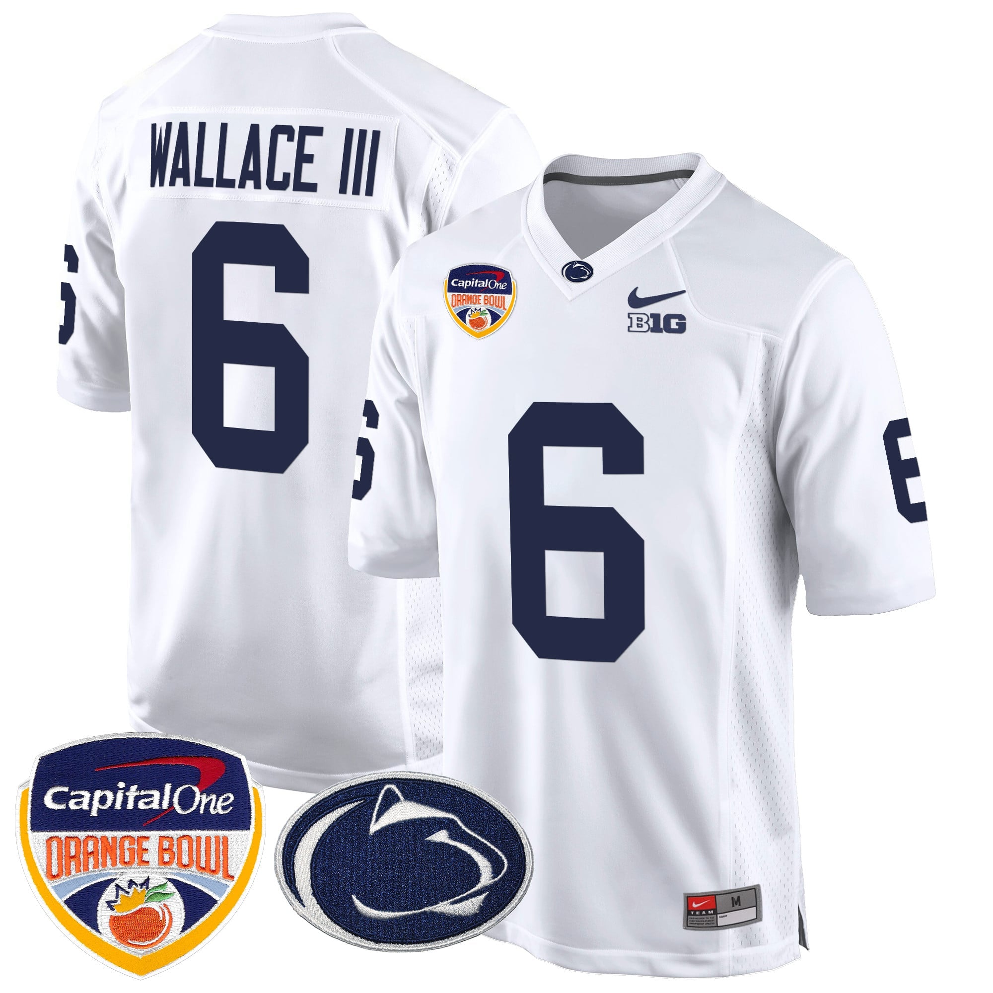 Men's Penn State Nittany Lions Orange Bowl Patch Game Jersey - All Stitched