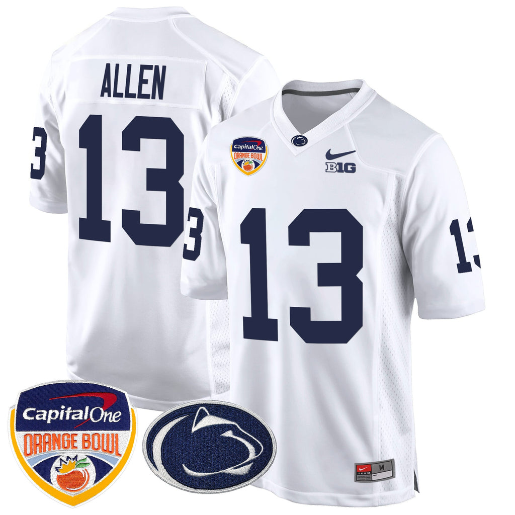 Men's Penn State Nittany Lions Orange Bowl Patch Game Jersey - All Stitched