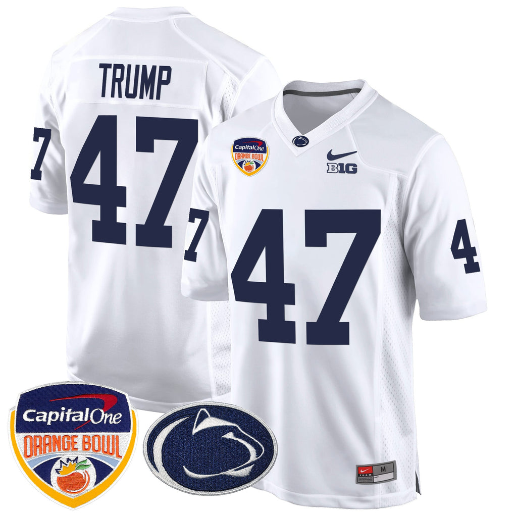 Men's Penn State Nittany Lions Orange Bowl Patch Game Jersey - All Stitched