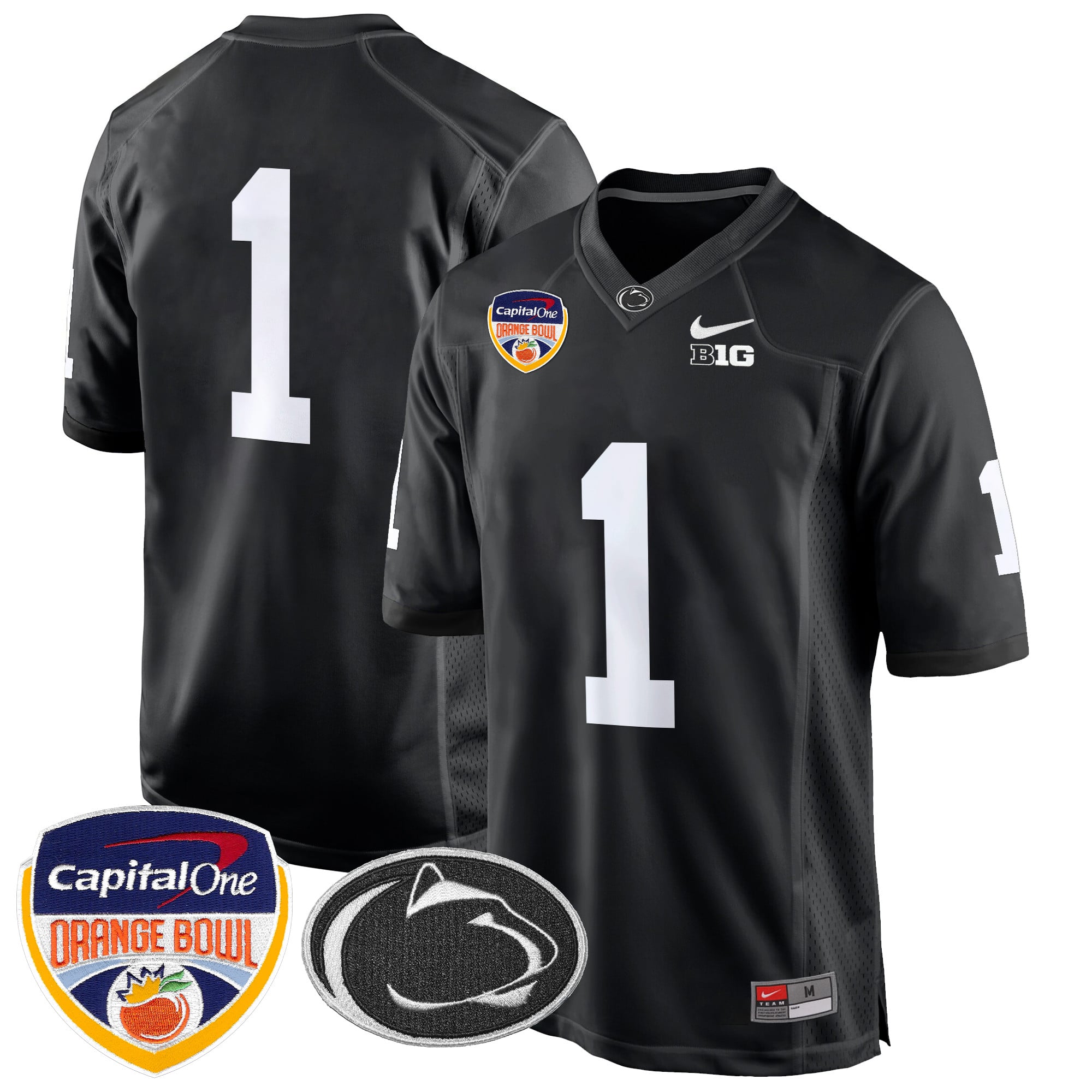 Men's Penn State Nittany Lions Orange Bowl Patch Game Jersey - All Stitched