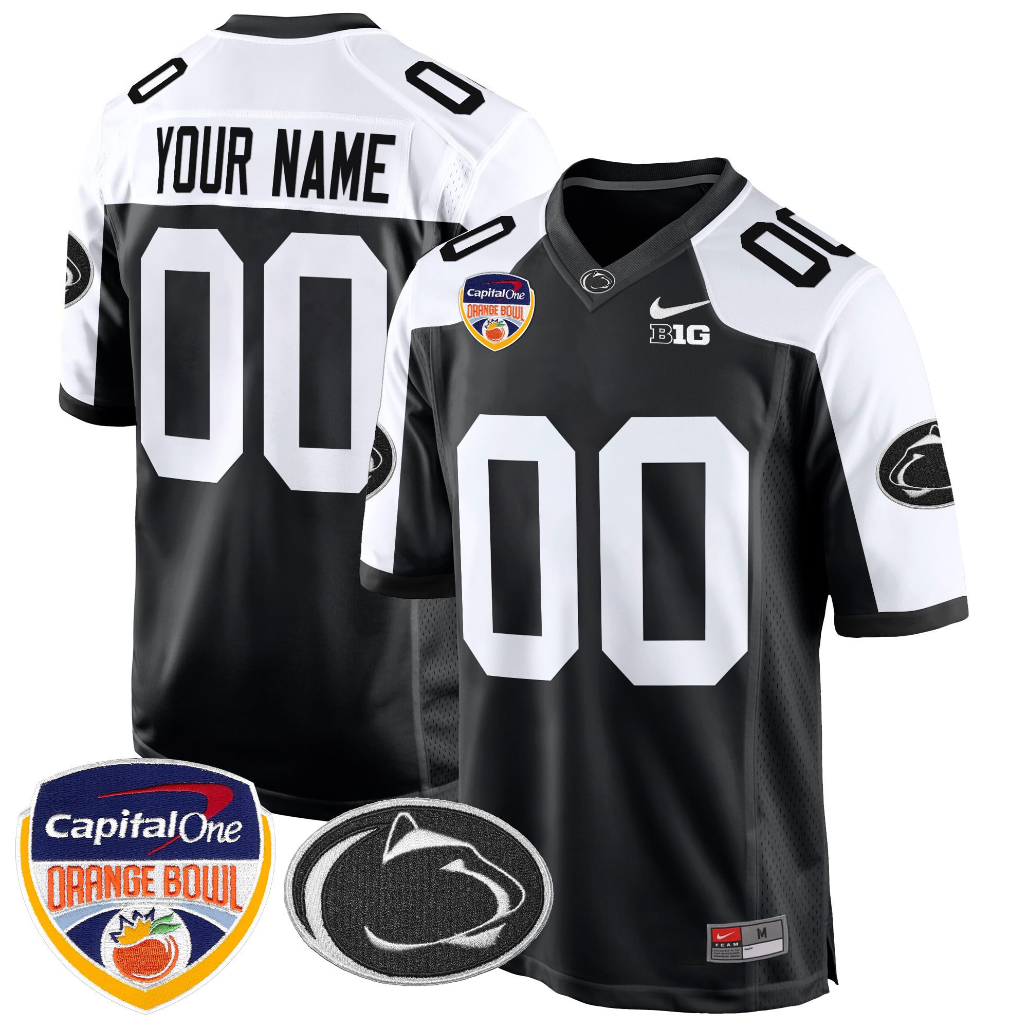 Penn State Nittany Lions Orange Bowl Patch Game Custom Jersey - All Stitched
