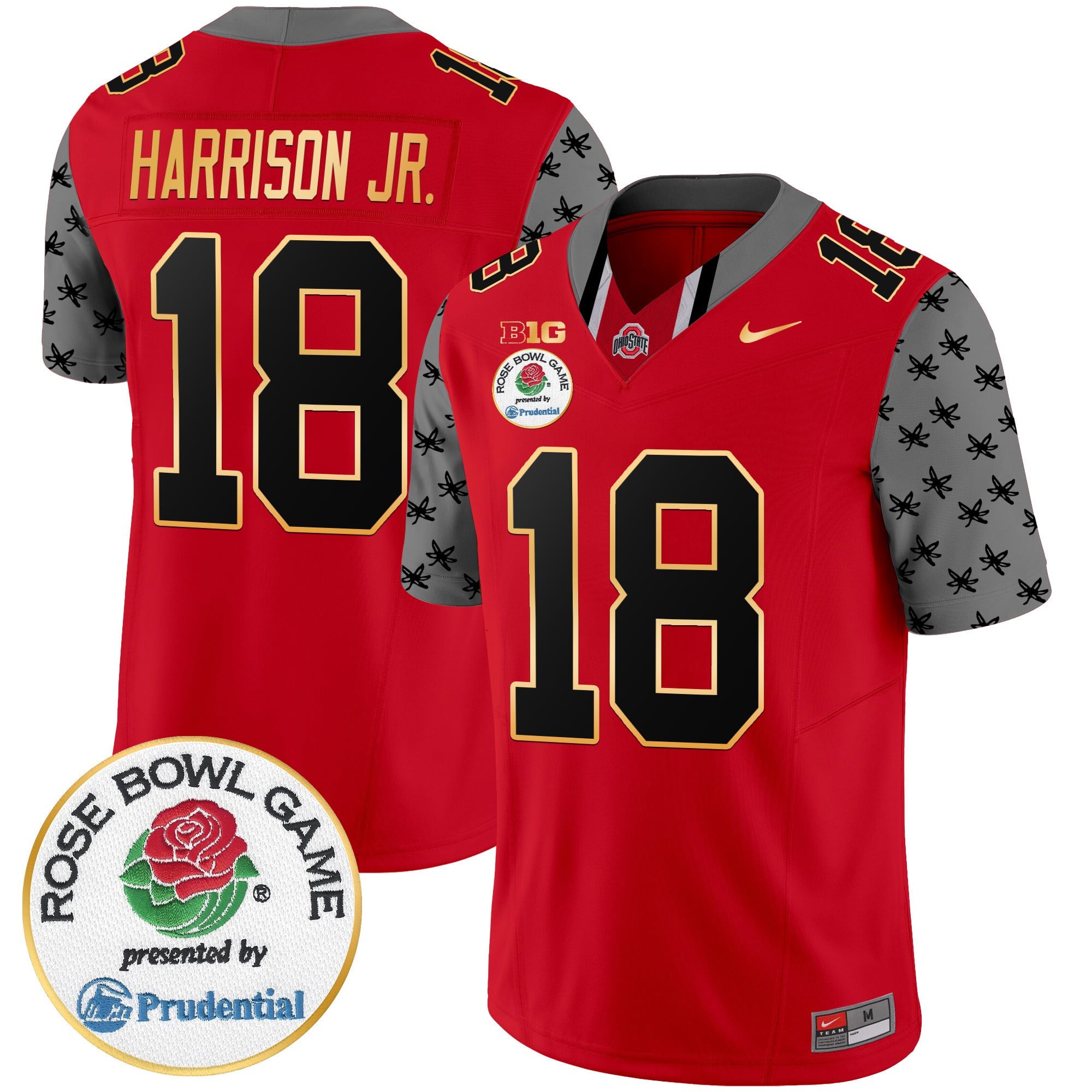 Men's Ohio State Buckeyes Rose Bowl Gold Trim Vapor Limited Jersey - All Stitched