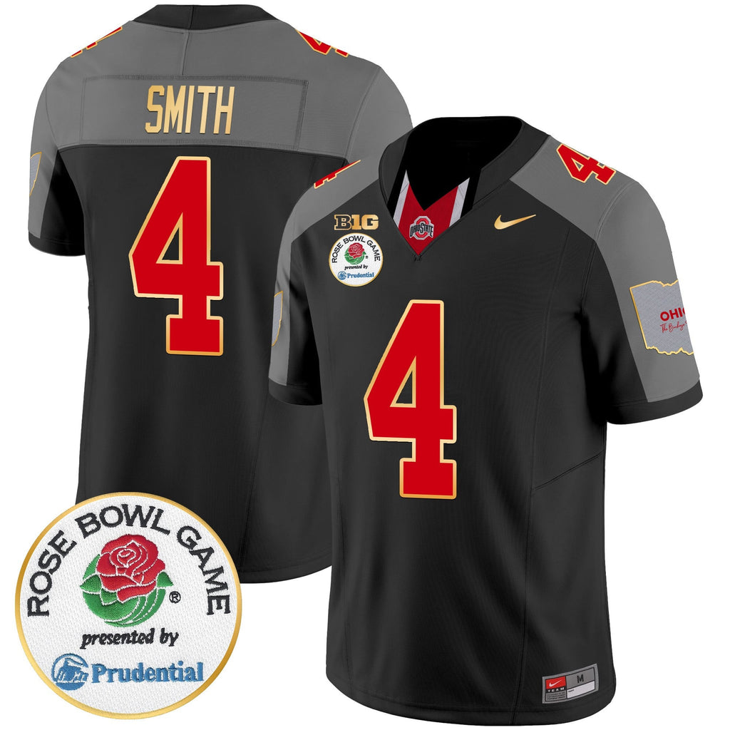 Men's Ohio State Buckeyes Rose Bowl Gold Trim Vapor Limited Jersey - All Stitched