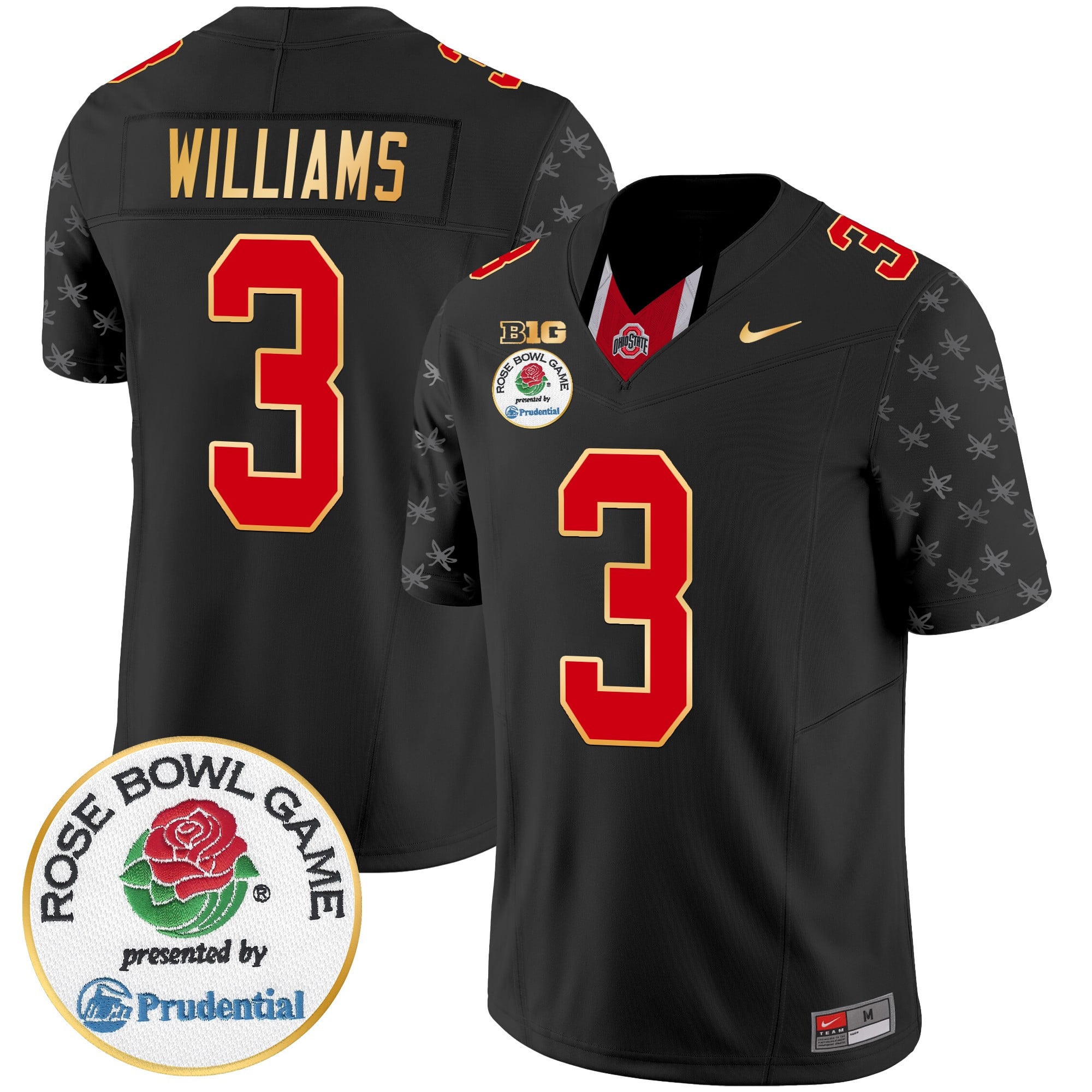 Men's Ohio State Buckeyes Rose Bowl Gold Trim Vapor Limited Jersey - All Stitched