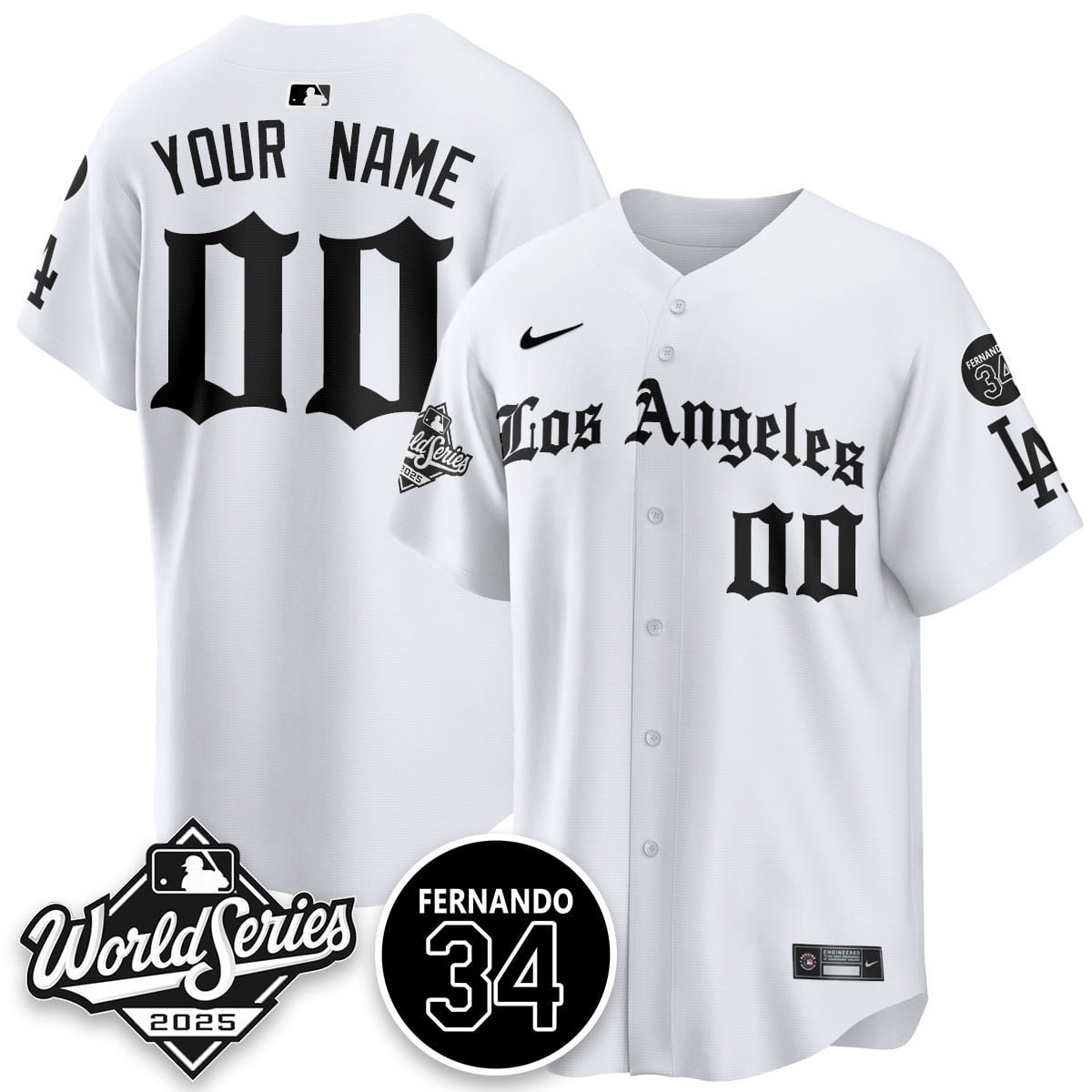 Los Angeles Dodgers 2025 Gothic NL Champions Jersey - All Stitched