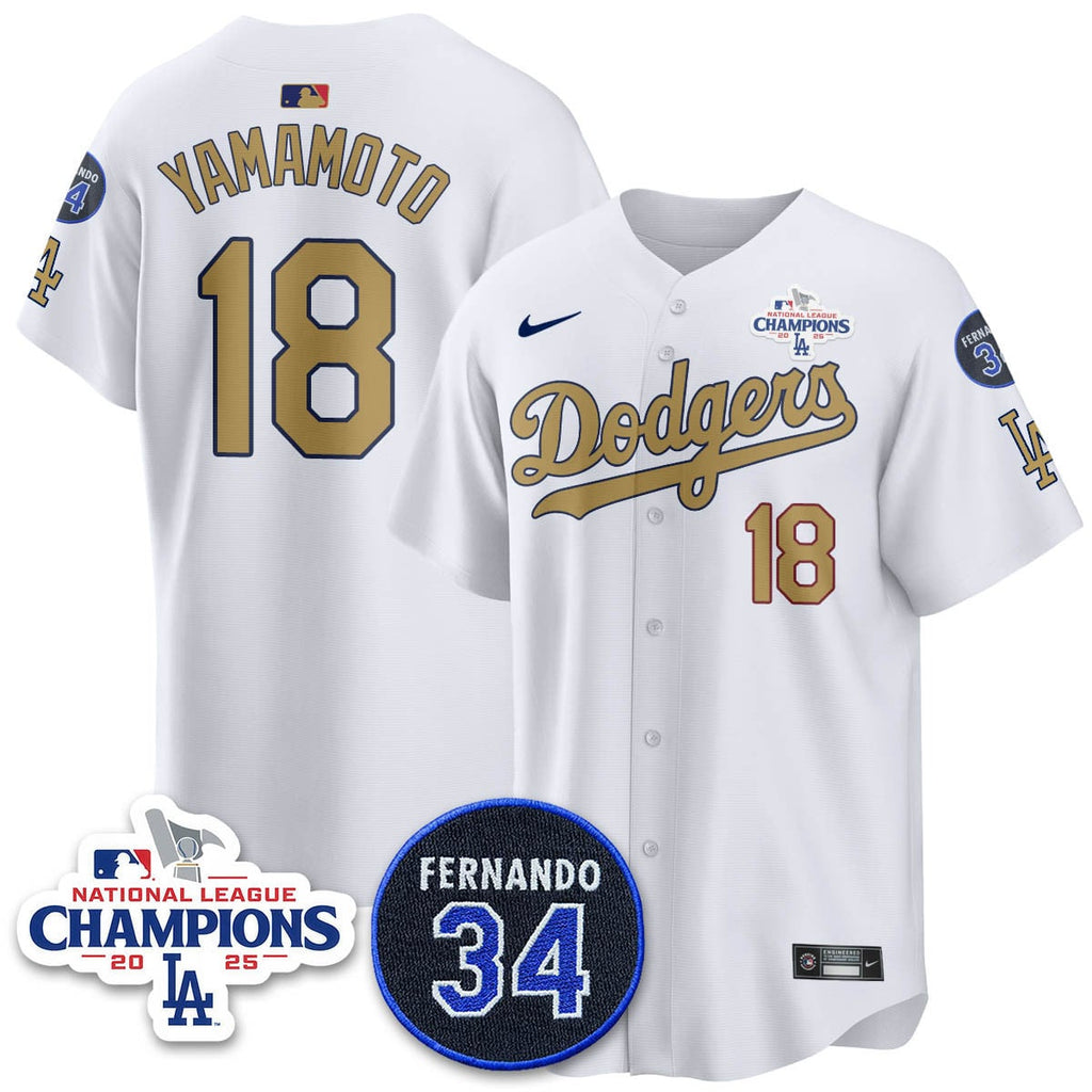 Los Angeles Dodgers 2025 NL Champions Jersey - All Stitched