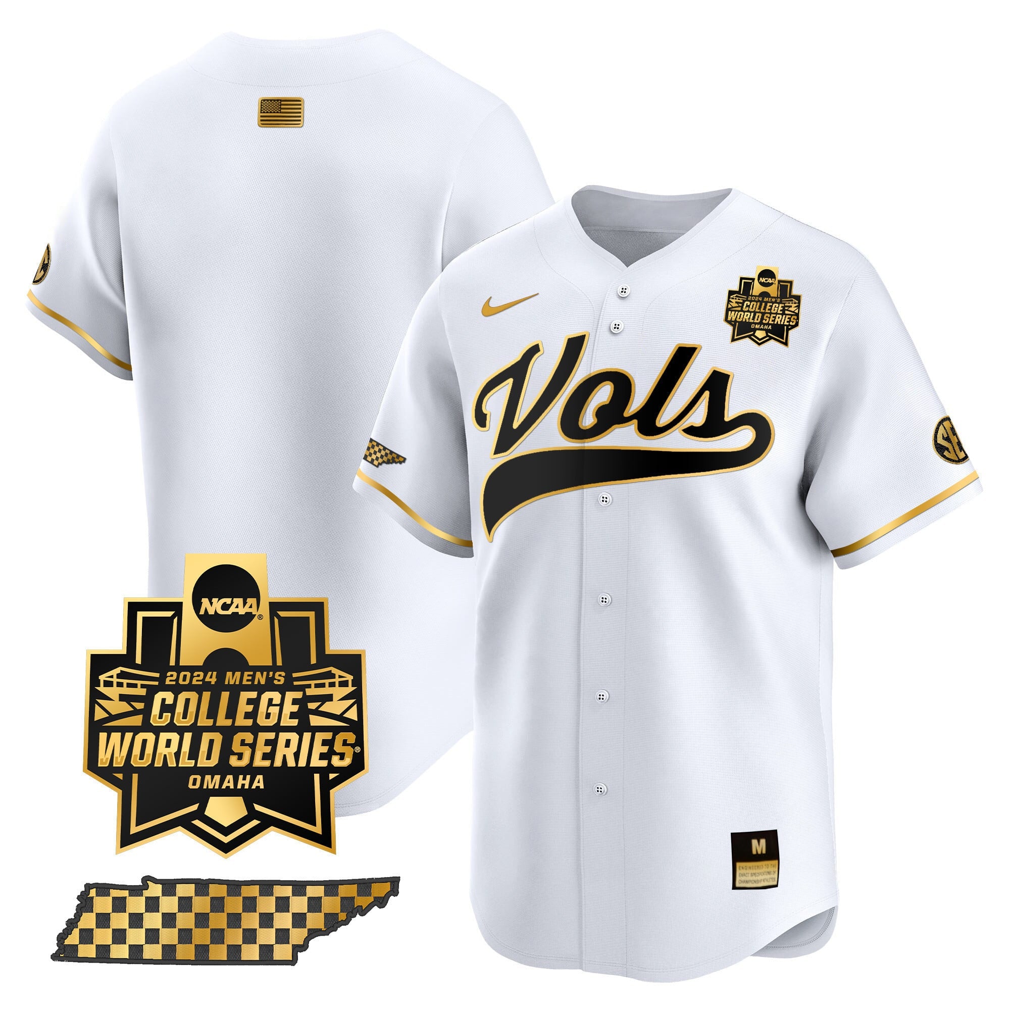 Men's Tennessee Volunteers 2024 College World Series Vapor Premier Limited Jersey V2 - All Stitched