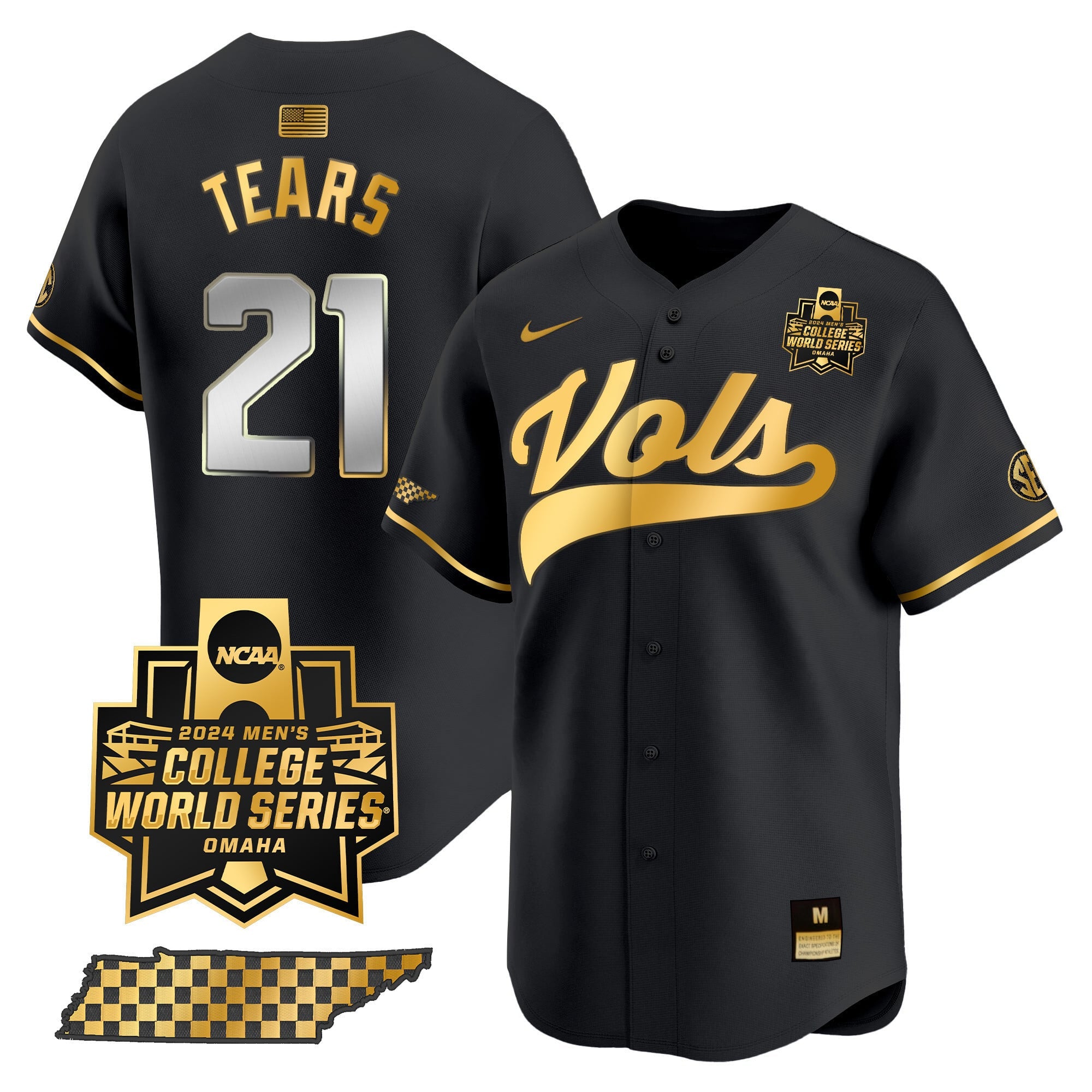 Men's Tennessee Volunteers 2024 College World Series Vapor Premier Limited Jersey V2 - All Stitched