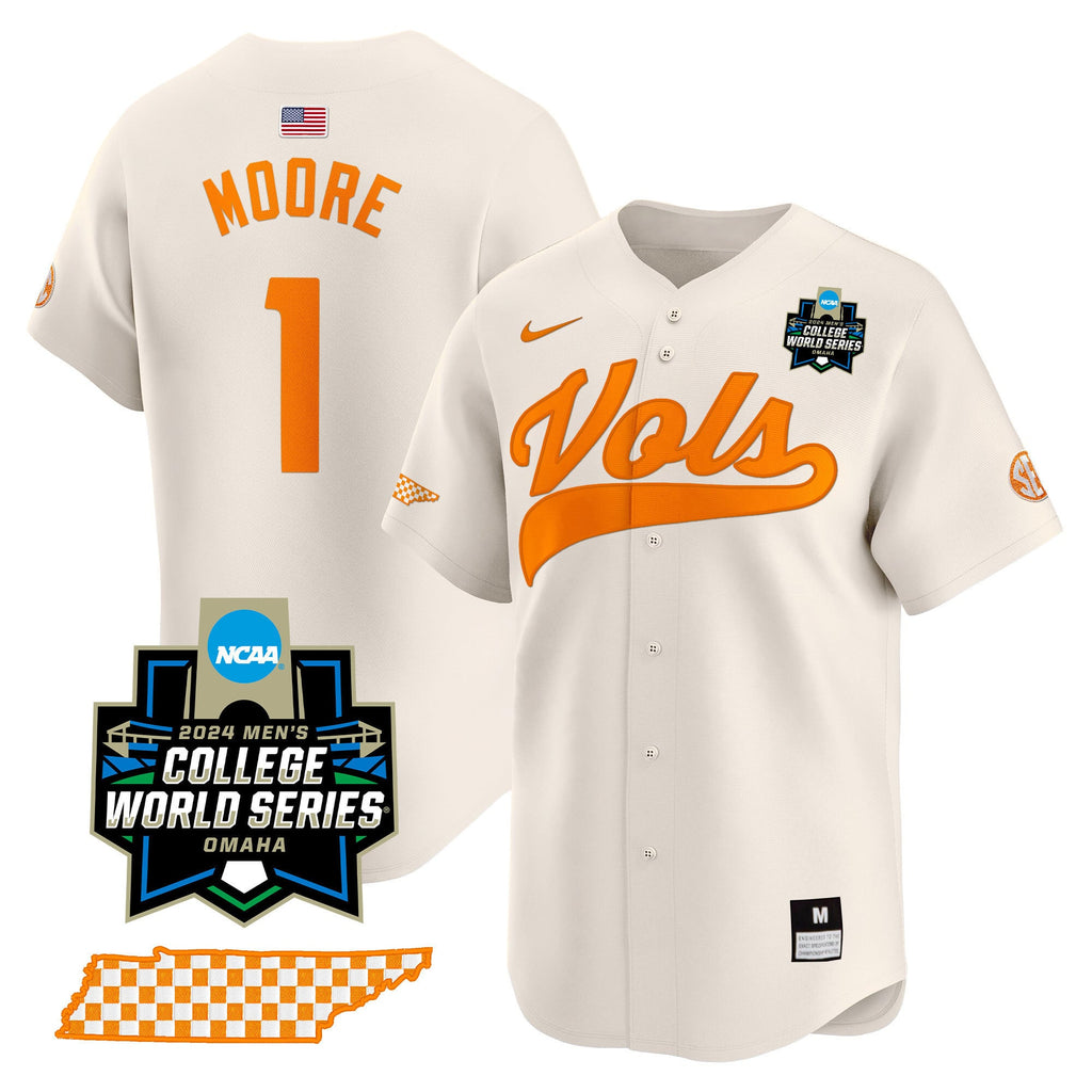 Men's Tennessee Volunteers 2024 College World Series Vapor Premier Limited Jersey V2 - All Stitched