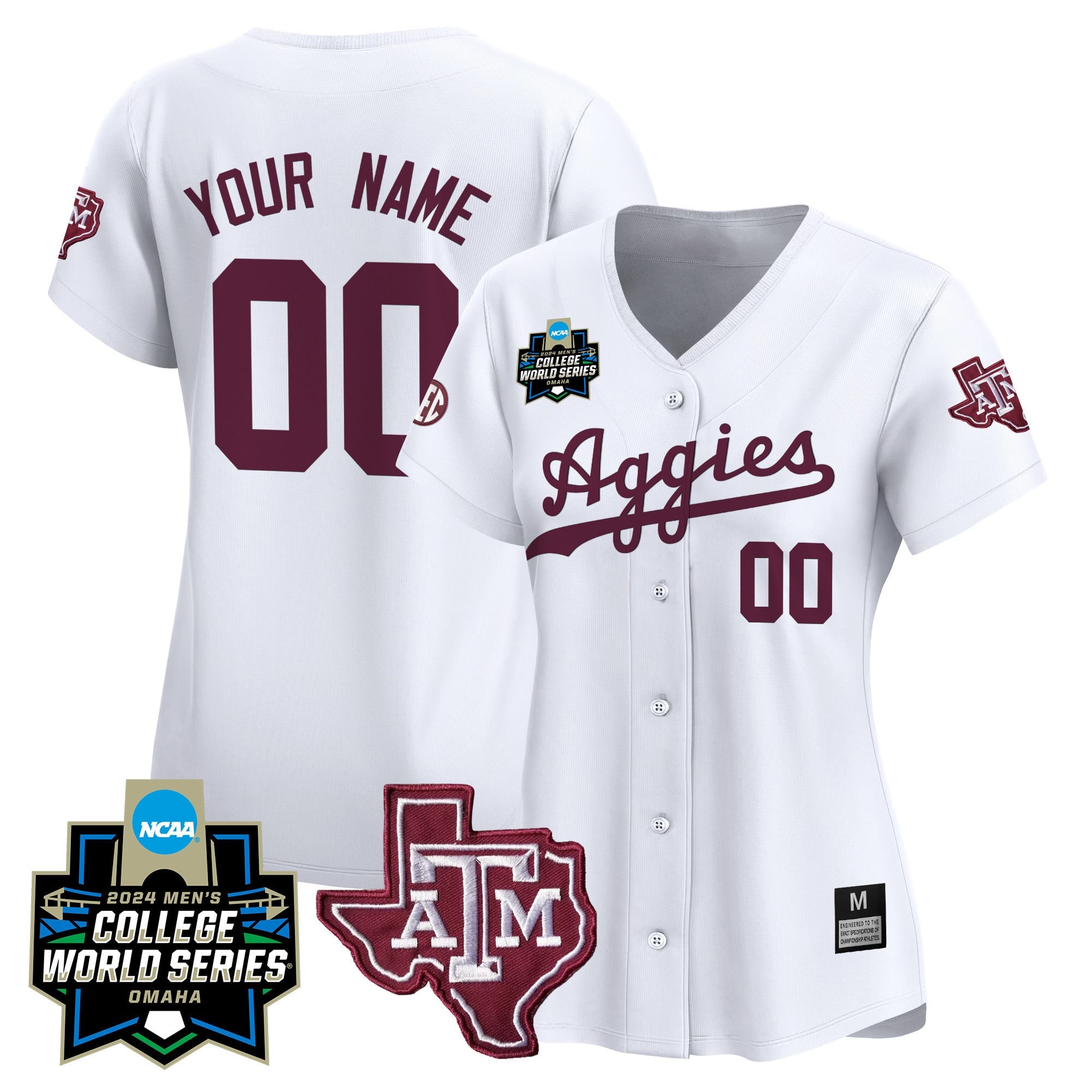 Texas A&M Aggies 2024 College World Series Vapor Premier Limited Custom Jersey - All Stitched