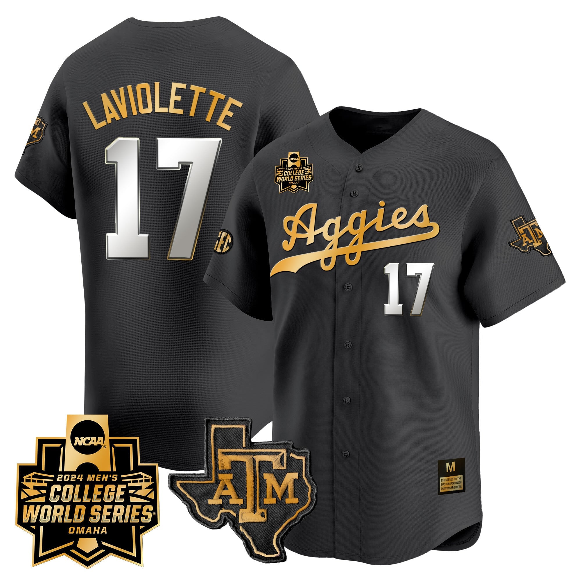 Men's Texas A&M Aggies 2024 College World Series Vapor Premier Limited Jersey - All Stitched
