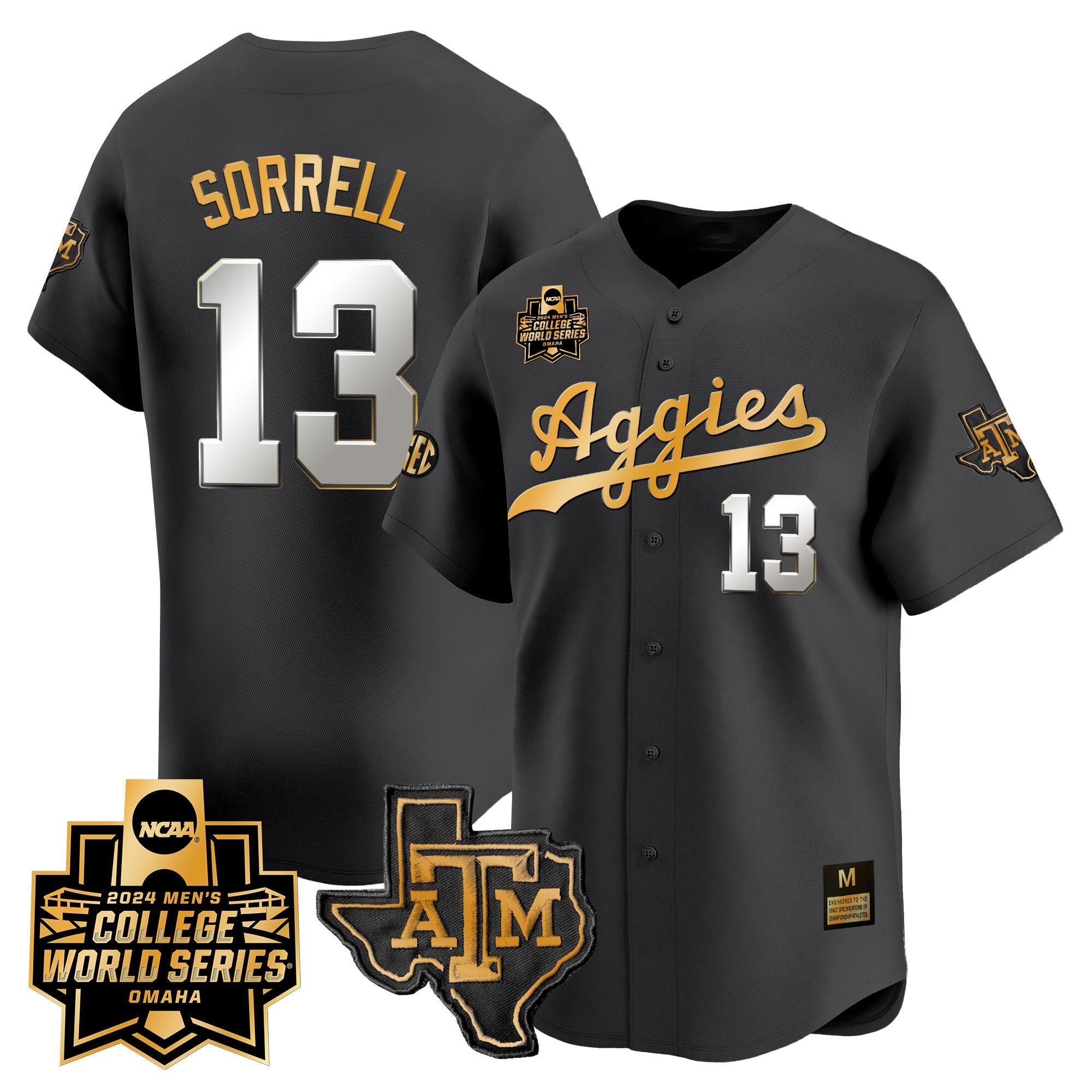 Men's Texas A&M Aggies 2024 College World Series Vapor Premier Limited Jersey - All Stitched