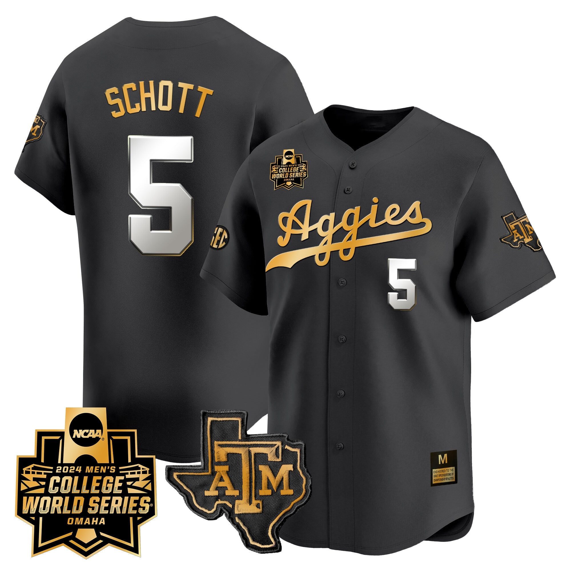 Men's Texas A&M Aggies 2024 College World Series Vapor Premier Limited Jersey - All Stitched