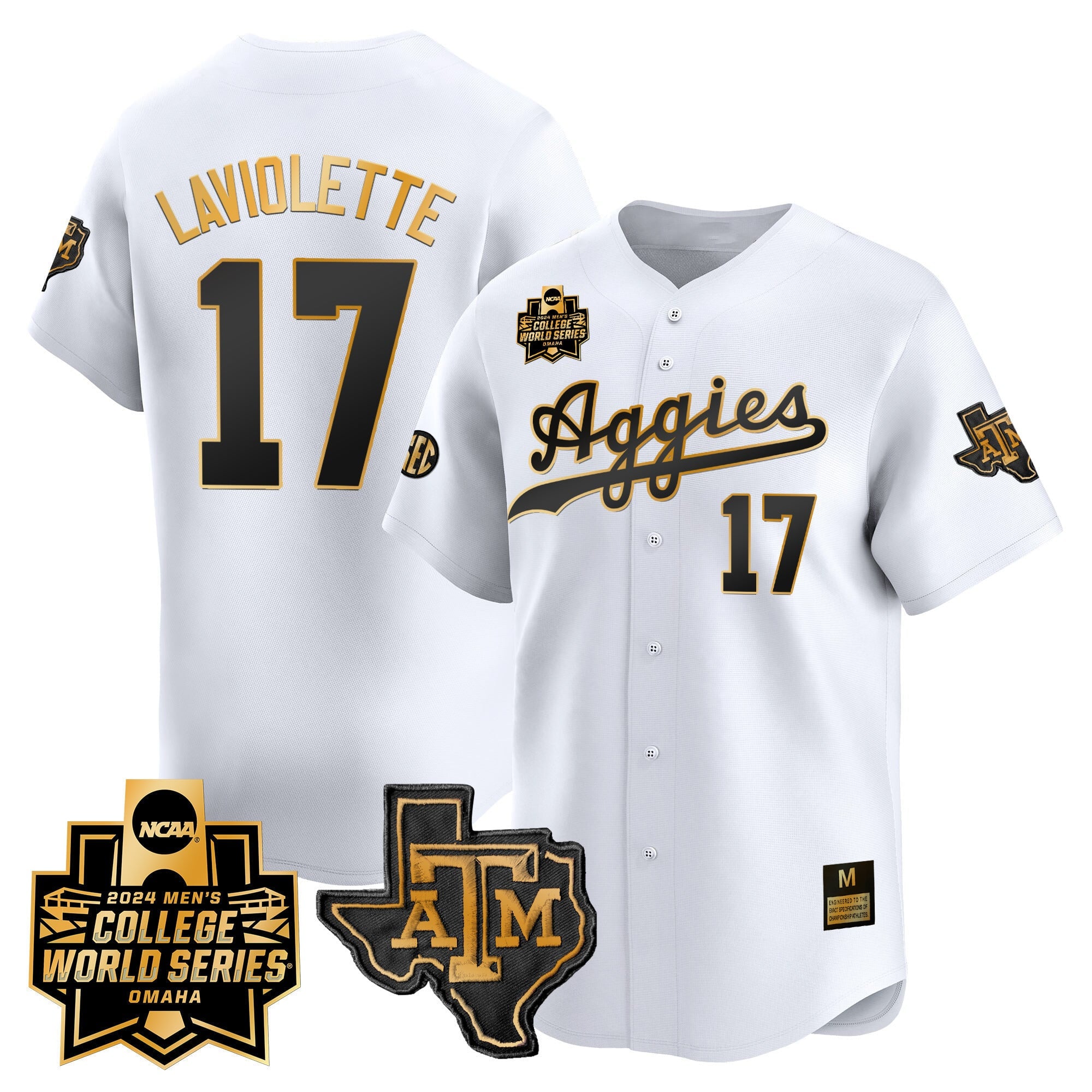 Men's Texas A&M Aggies 2024 College World Series Vapor Premier Limited Jersey - All Stitched