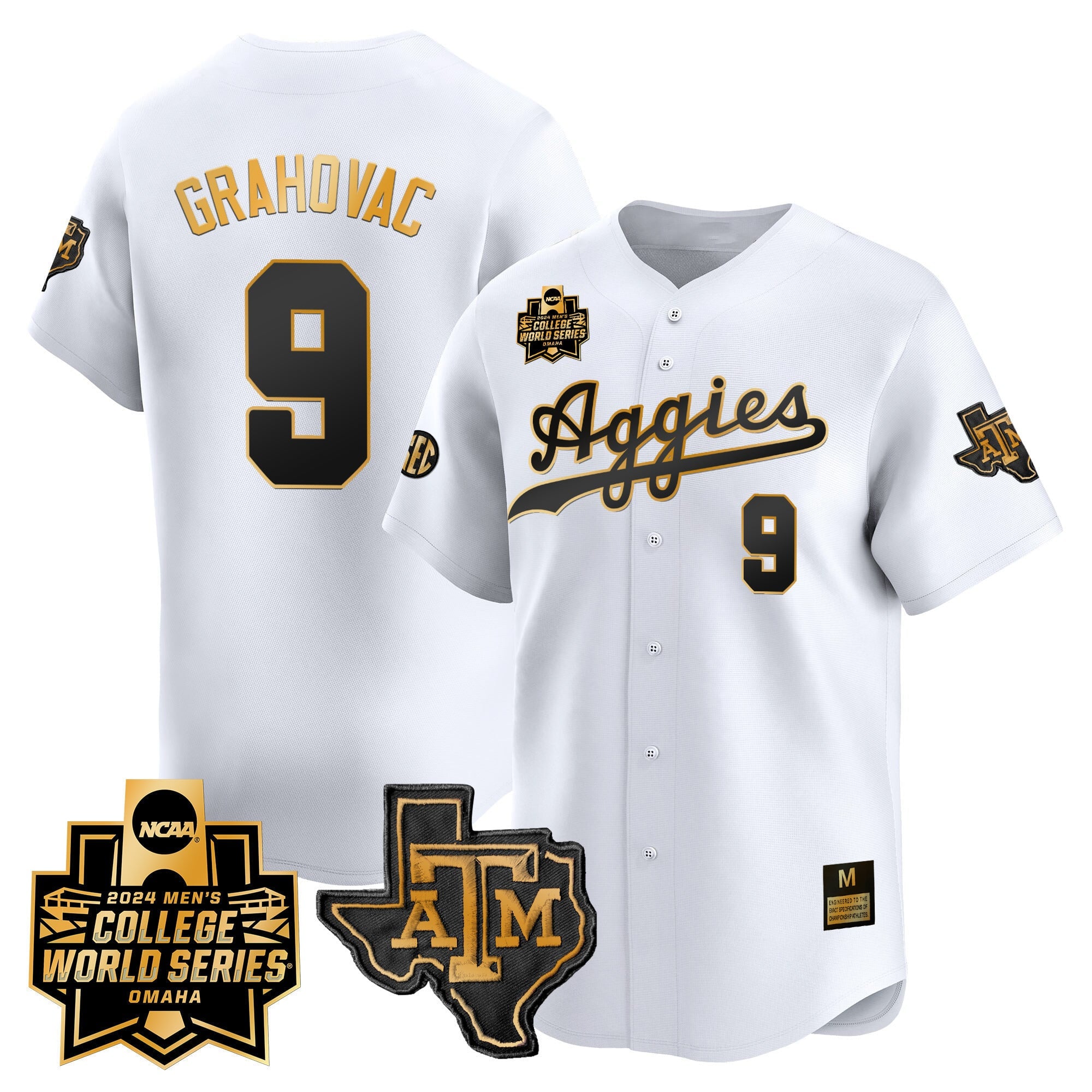 Men's Texas A&M Aggies 2024 College World Series Vapor Premier Limited Jersey - All Stitched