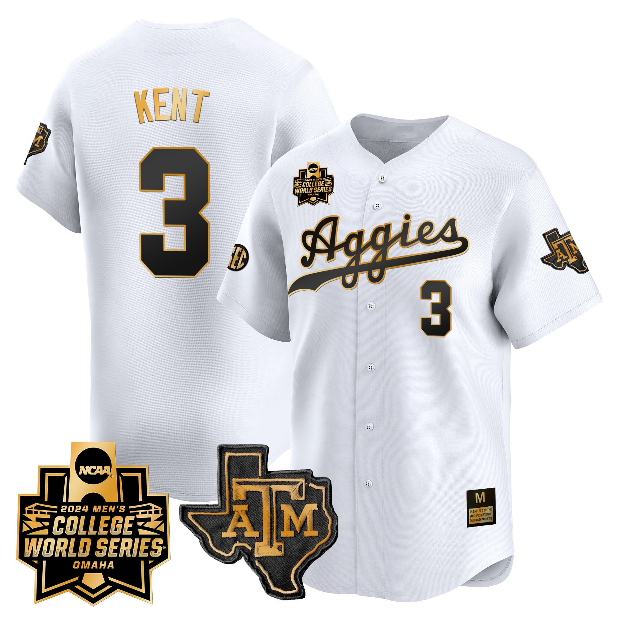 Men's Texas A&M Aggies 2024 College World Series Vapor Premier Limited Jersey - All Stitched