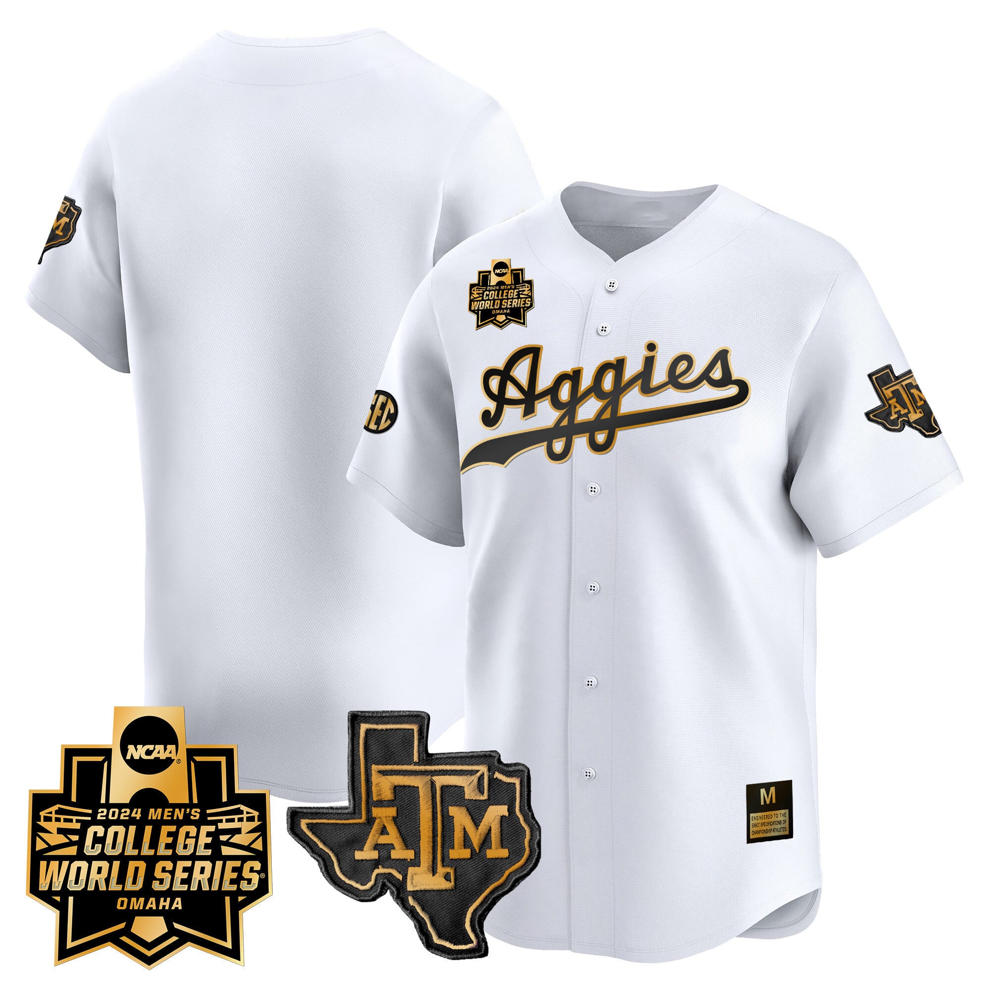 Men's Texas A&M Aggies 2024 College World Series Vapor Premier Limited Jersey - All Stitched